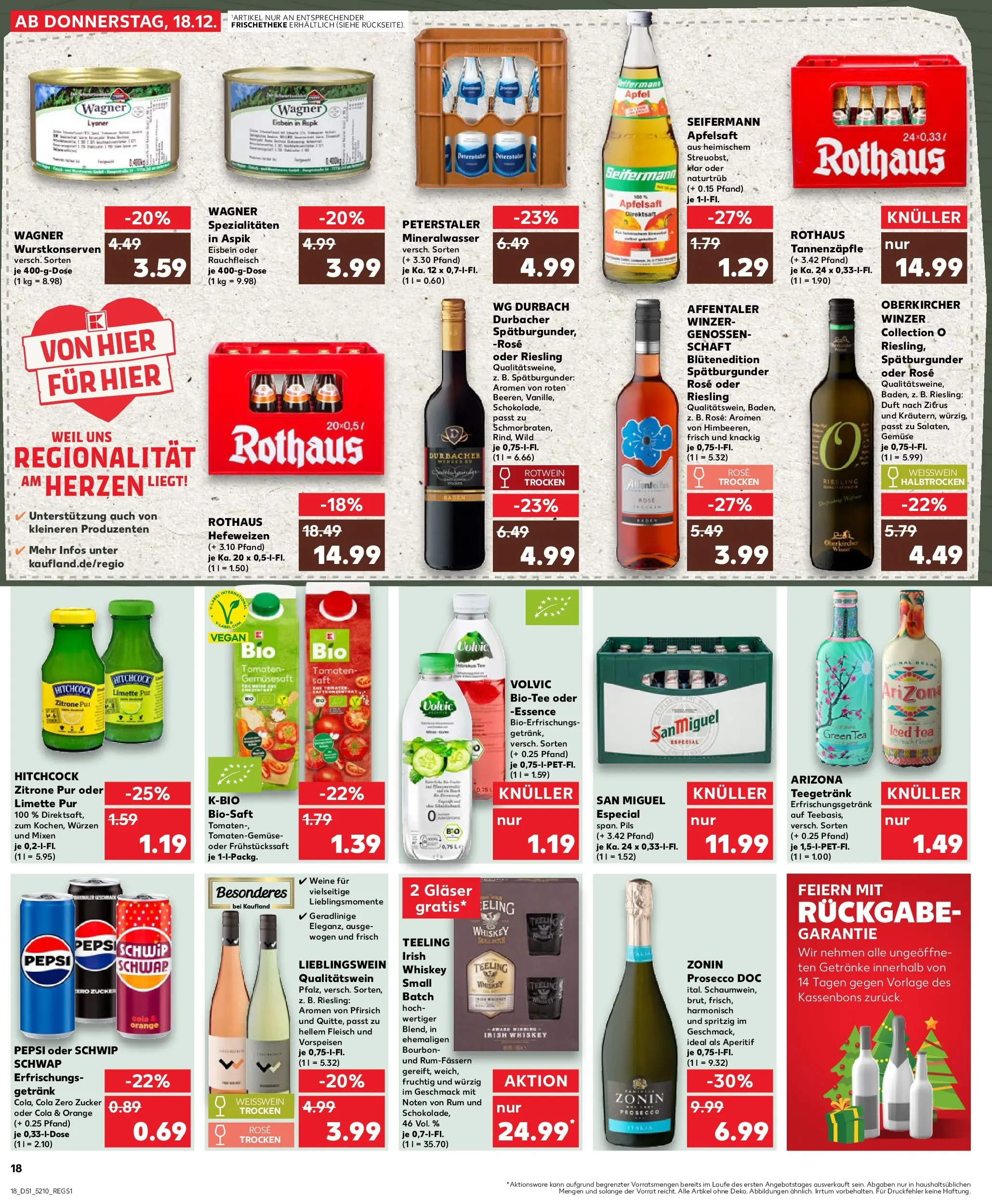 Prospekt Kaufland ab 18.12.2025 » Angebote Online zum Blättern | Seite: 18 | Produkte: Weißwein trocken, Tomaten, Apple, Limette