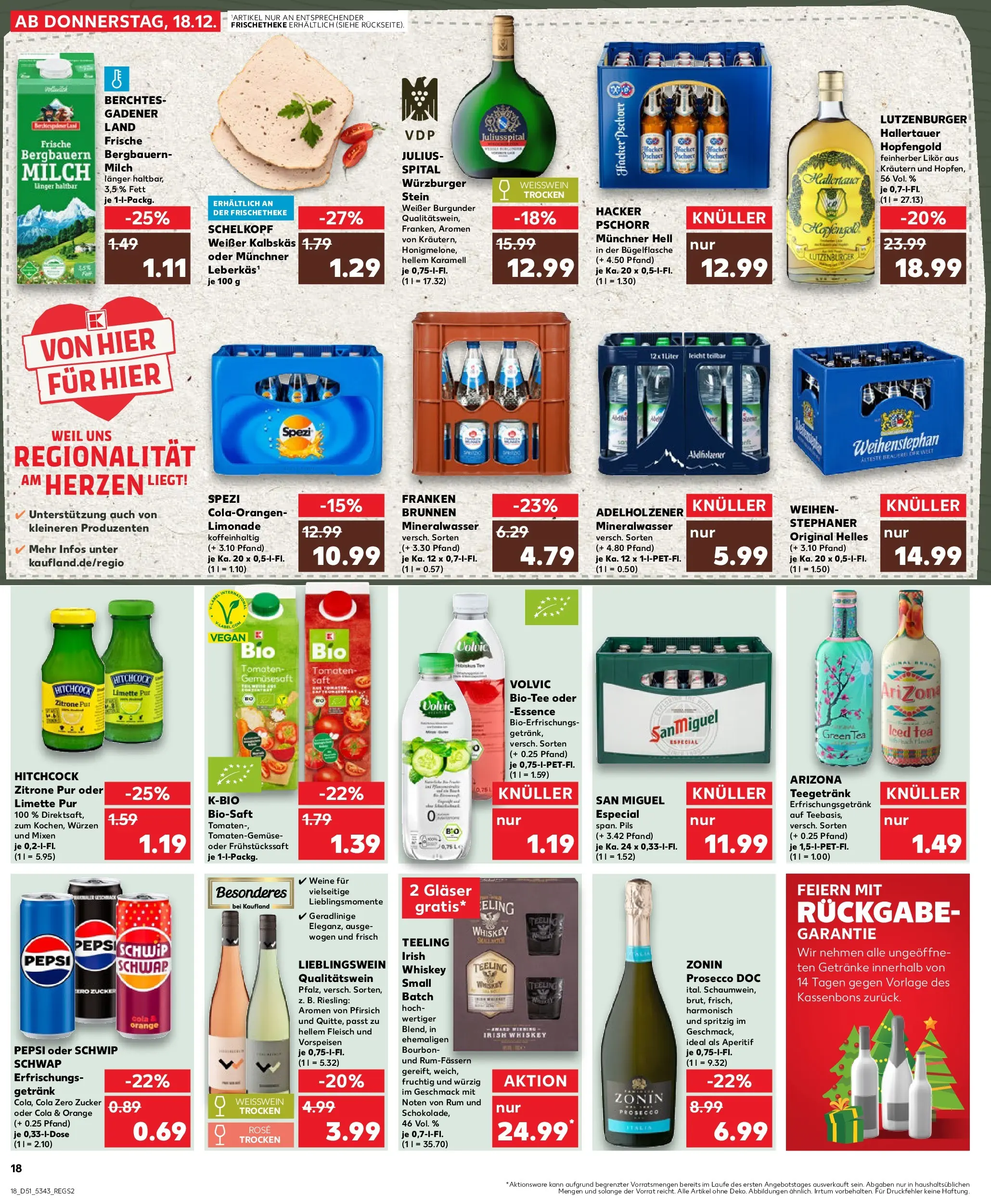 Prospekt Kaufland ab 18.12.2025 » Angebote Online zum Blättern | Seite: 18 | Produkte: Cola, Likör, Rum, Zucker