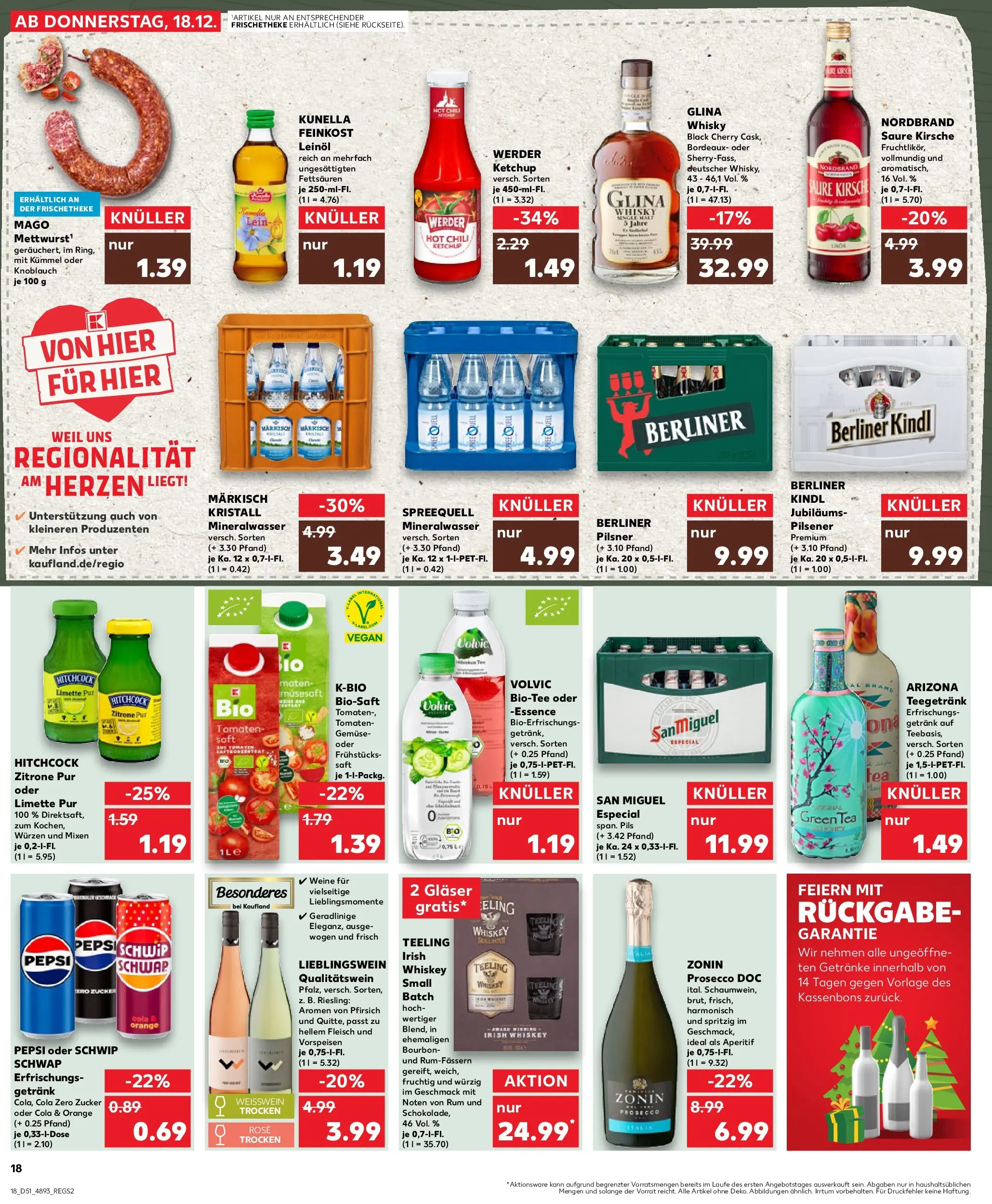 Prospekt Kaufland ab 18.12.2025 » Angebote Online zum Blättern | Seite: 18 | Produkte: Berliner, Tomaten, Bourbon, Berliner pilsner