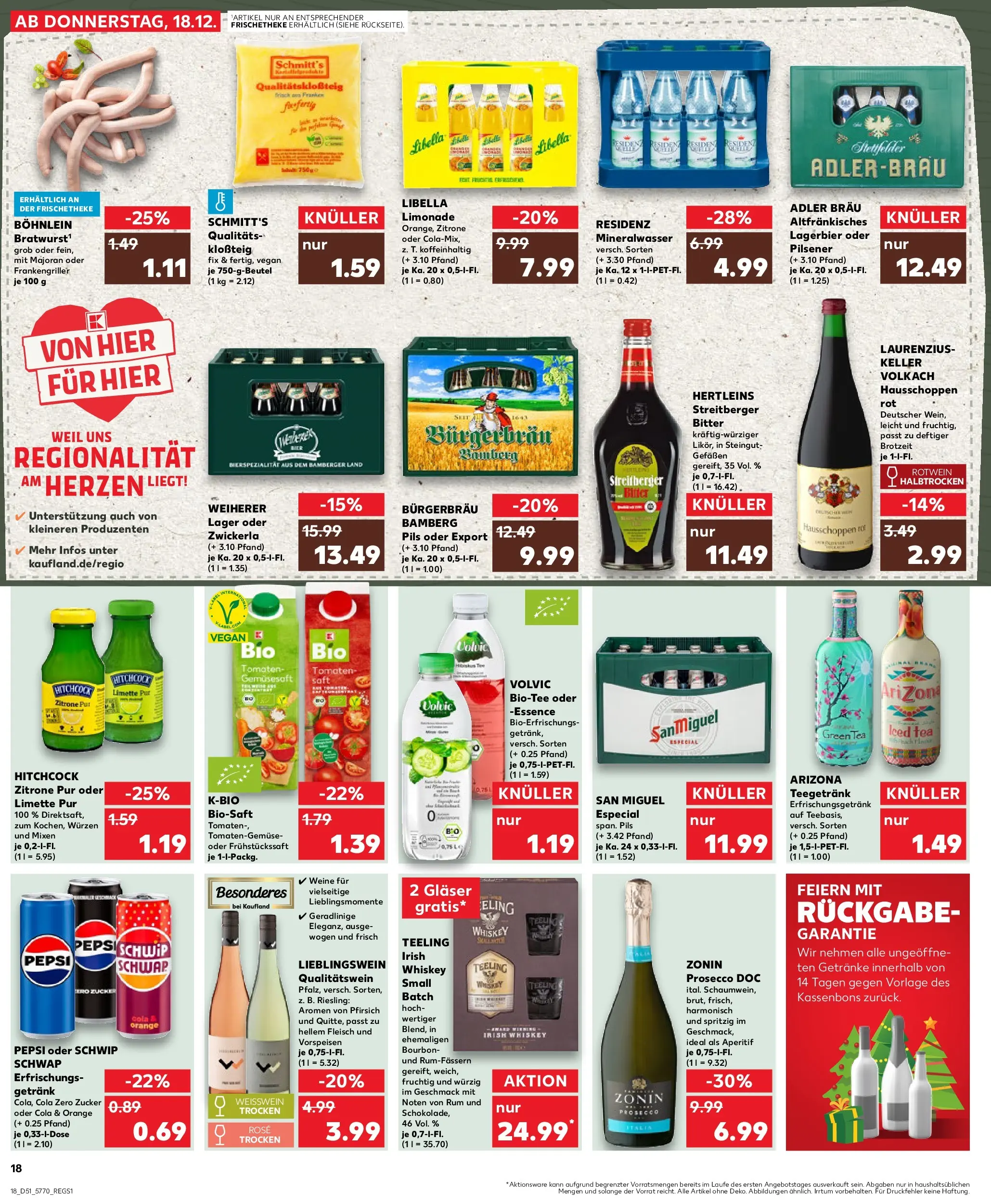 Prospekt Kaufland ab 18.12.2025 » Angebote Online zum Blättern | Seite: 18 | Produkte: Zucker, Limette, Volvic, Whiskey