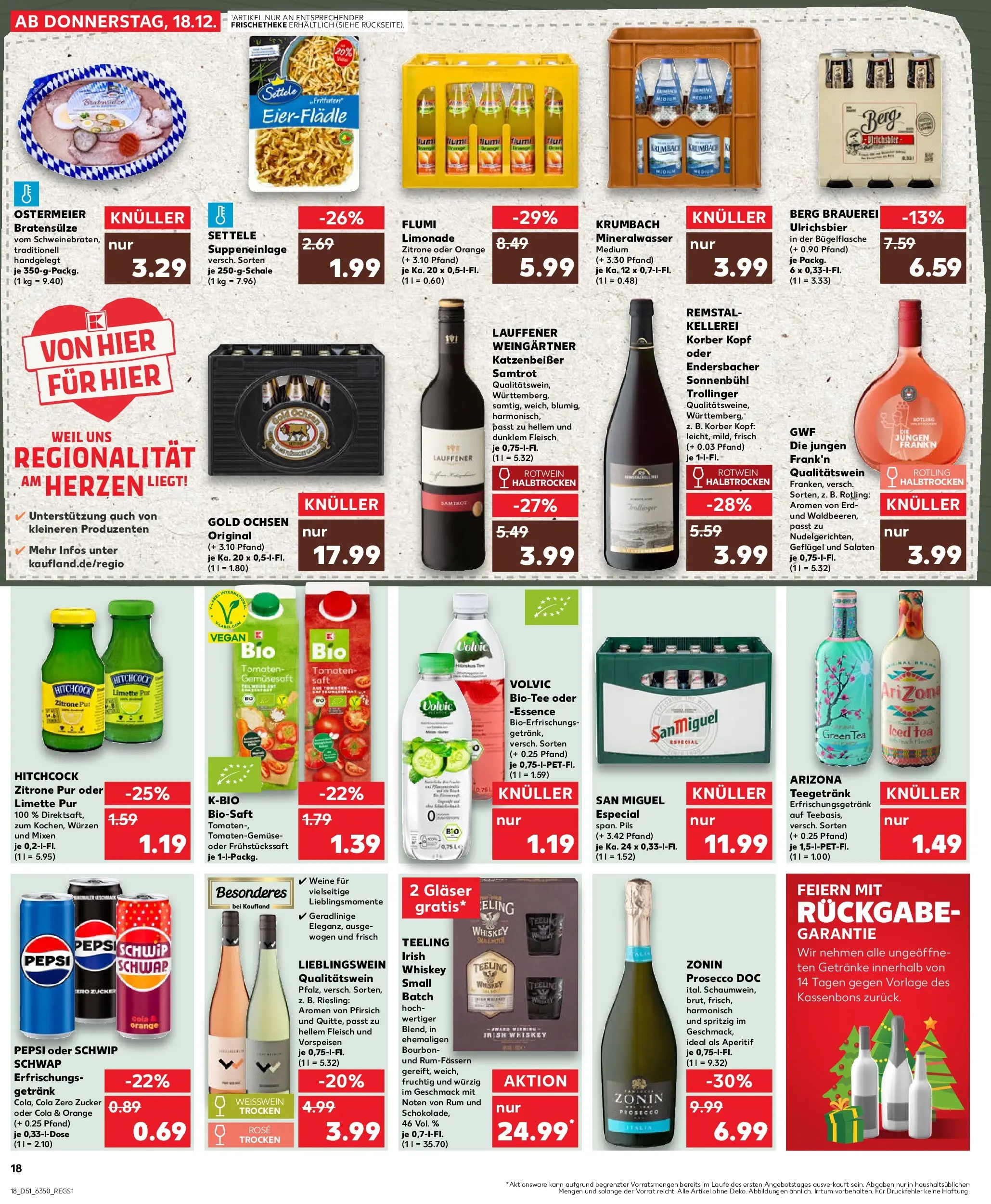 Prospekt Kaufland ab 18.12.2025 » Angebote Online zum Blättern | Seite: 18 | Produkte: Weißwein, Rum, Limette, Volvic
