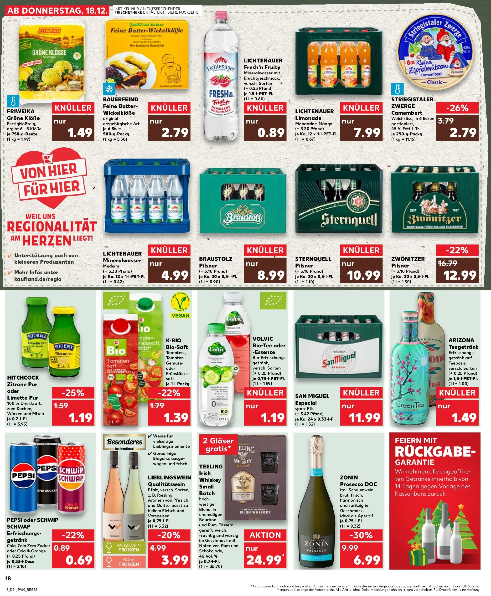 Prospekt Kaufland ab 18.12.2025 » Angebote Online zum Blättern | Seite: 18 | Produkte: Rum, Prosecco, Pfirsich, Fleisch