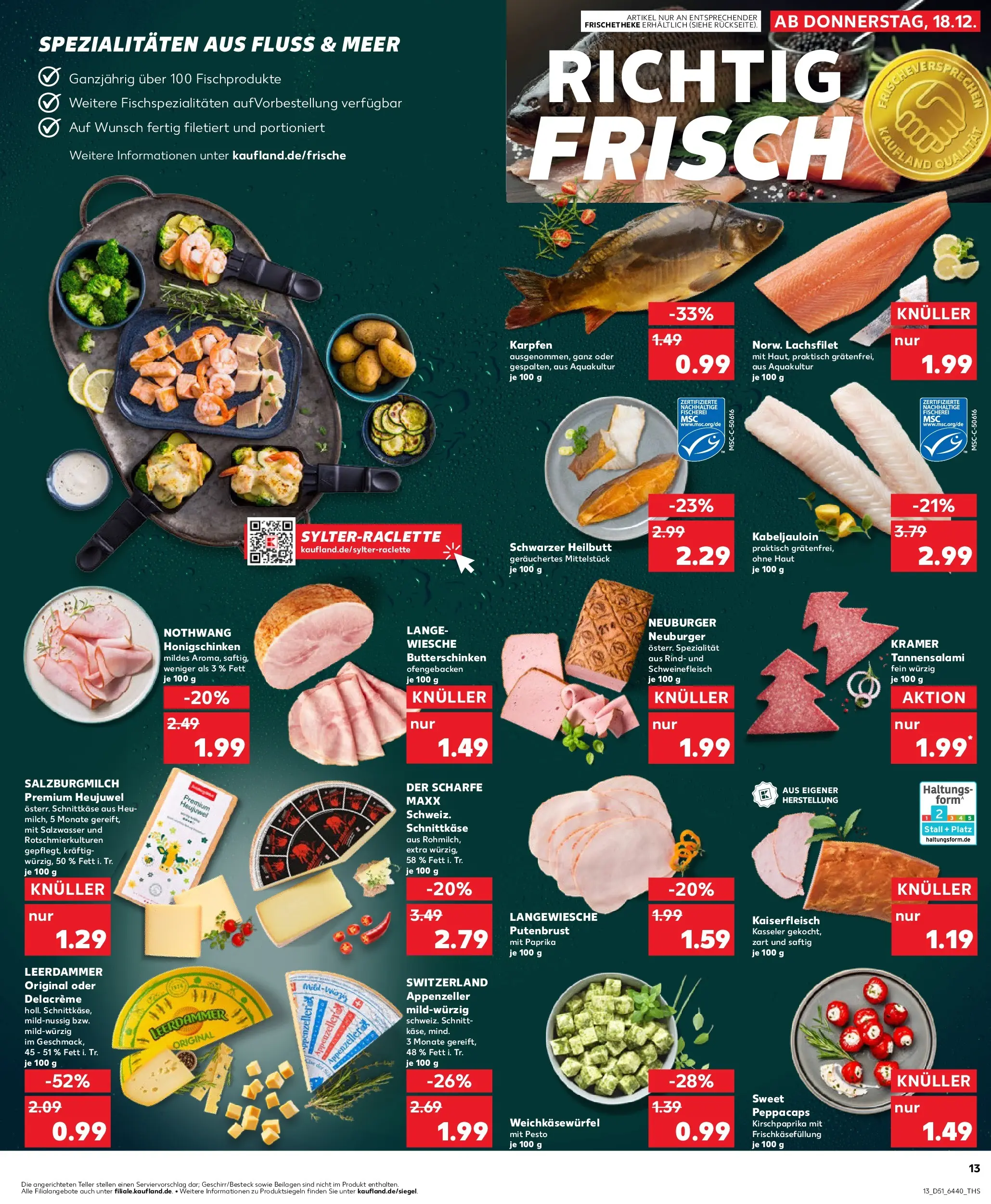 Prospekt Kaufland ab 18.12.2025 » Angebote Online zum Blättern | Seite: 13 | Produkte: Theke, Leerdammer, Paprika, Salami