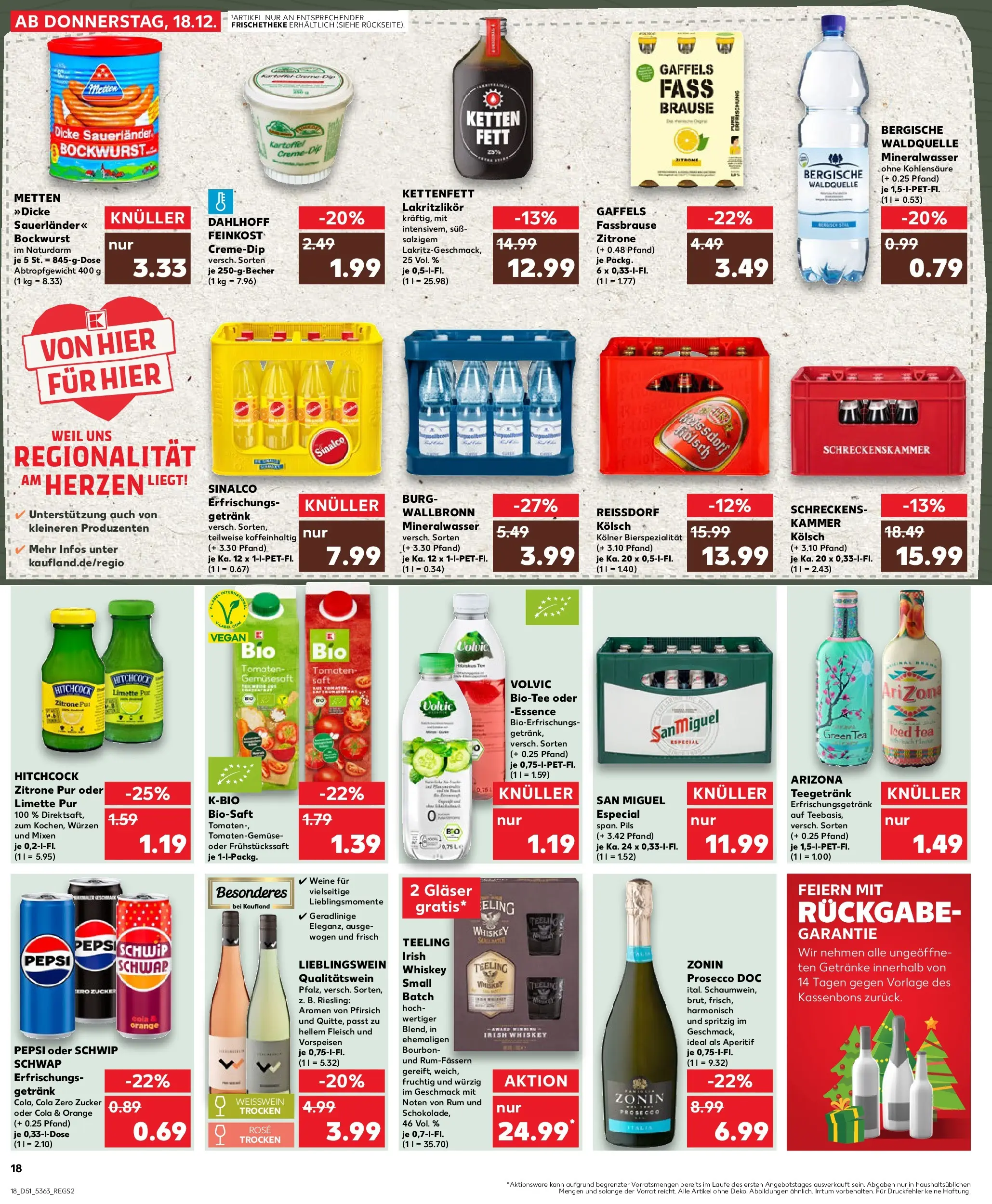 Prospekt Kaufland ab 18.12.2025 » Angebote Online zum Blättern | Seite: 18 | Produkte: Rum, Zucker, Pepsi, Fleisch