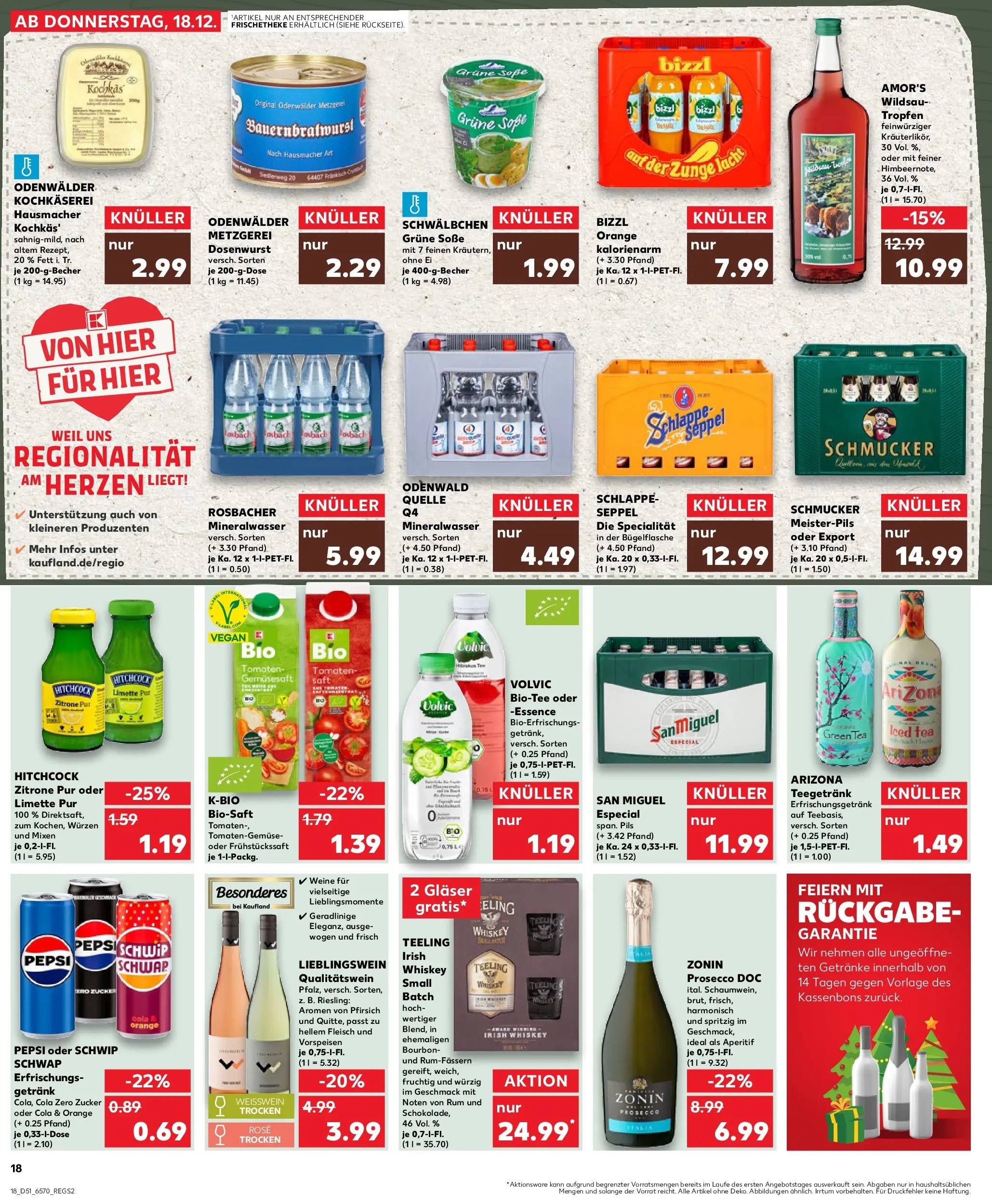 Prospekt Kaufland ab 18.12.2025 » Angebote Online zum Blättern | Seite: 18 | Produkte: Cola, Weißwein, Zucker, Limette