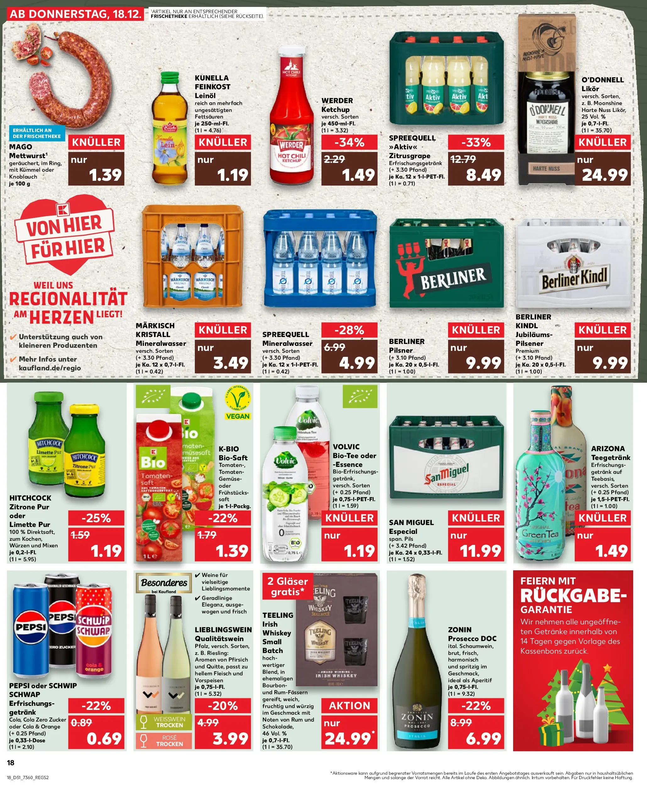 Prospekt Kaufland ab 18.12.2025 » Angebote Online zum Blättern | Seite: 18 | Produkte: Likör, Pils, Prosecco, Knoblauch