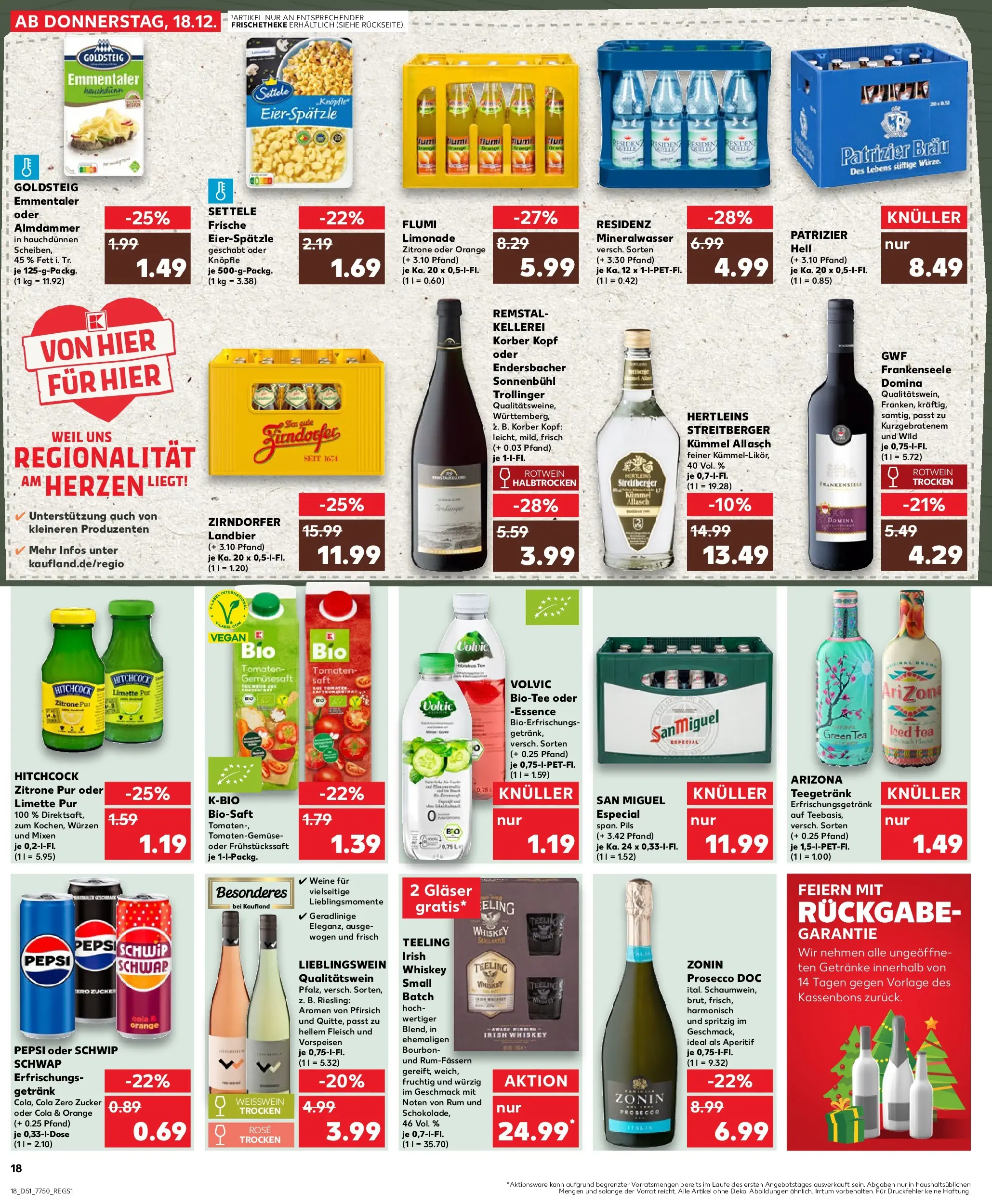 Prospekt Kaufland ab 18.12.2025 » Angebote Online zum Blättern | Seite: 18 | Produkte: Cola, Pils, Zitrone, Fleisch