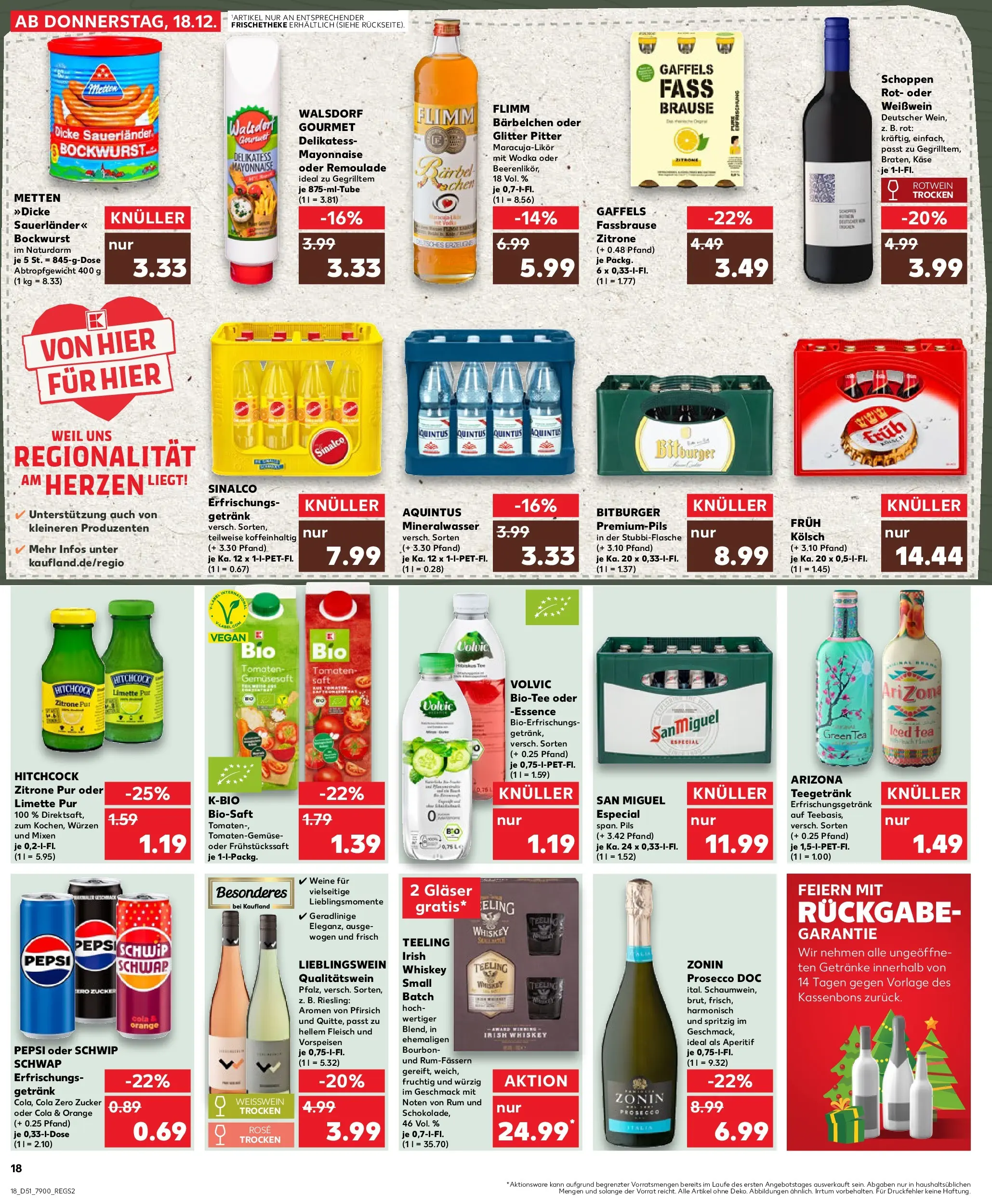 Prospekt Kaufland ab 18.12.2025 » Angebote Online zum Blättern | Seite: 18 | Produkte: Rotwein, Fleisch, Wodka, Whiskey