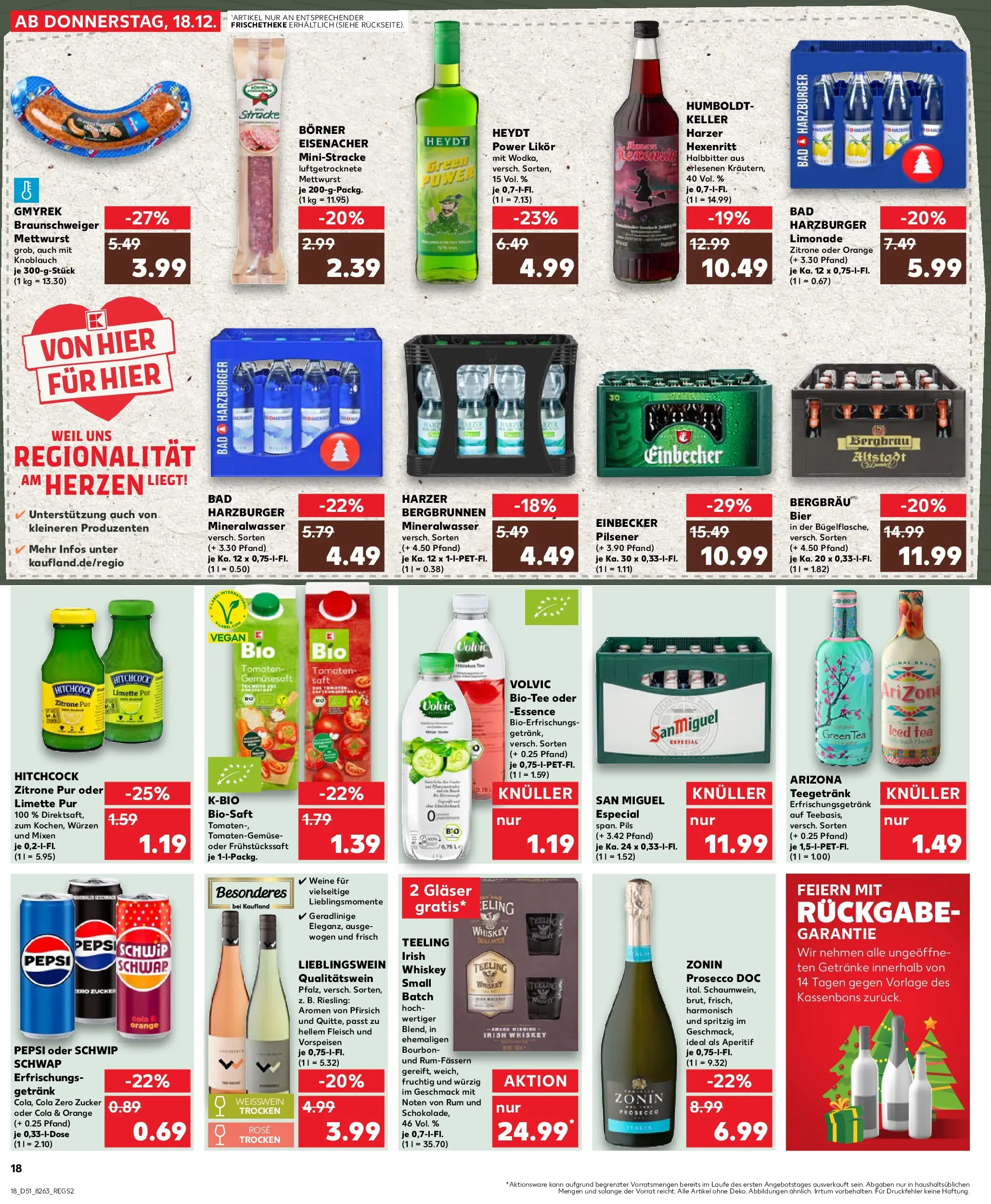 Prospekt Kaufland ab 18.12.2025 » Angebote Online zum Blättern | Seite: 18 | Produkte: Bad, Prosecco, Bourbon, Volvic