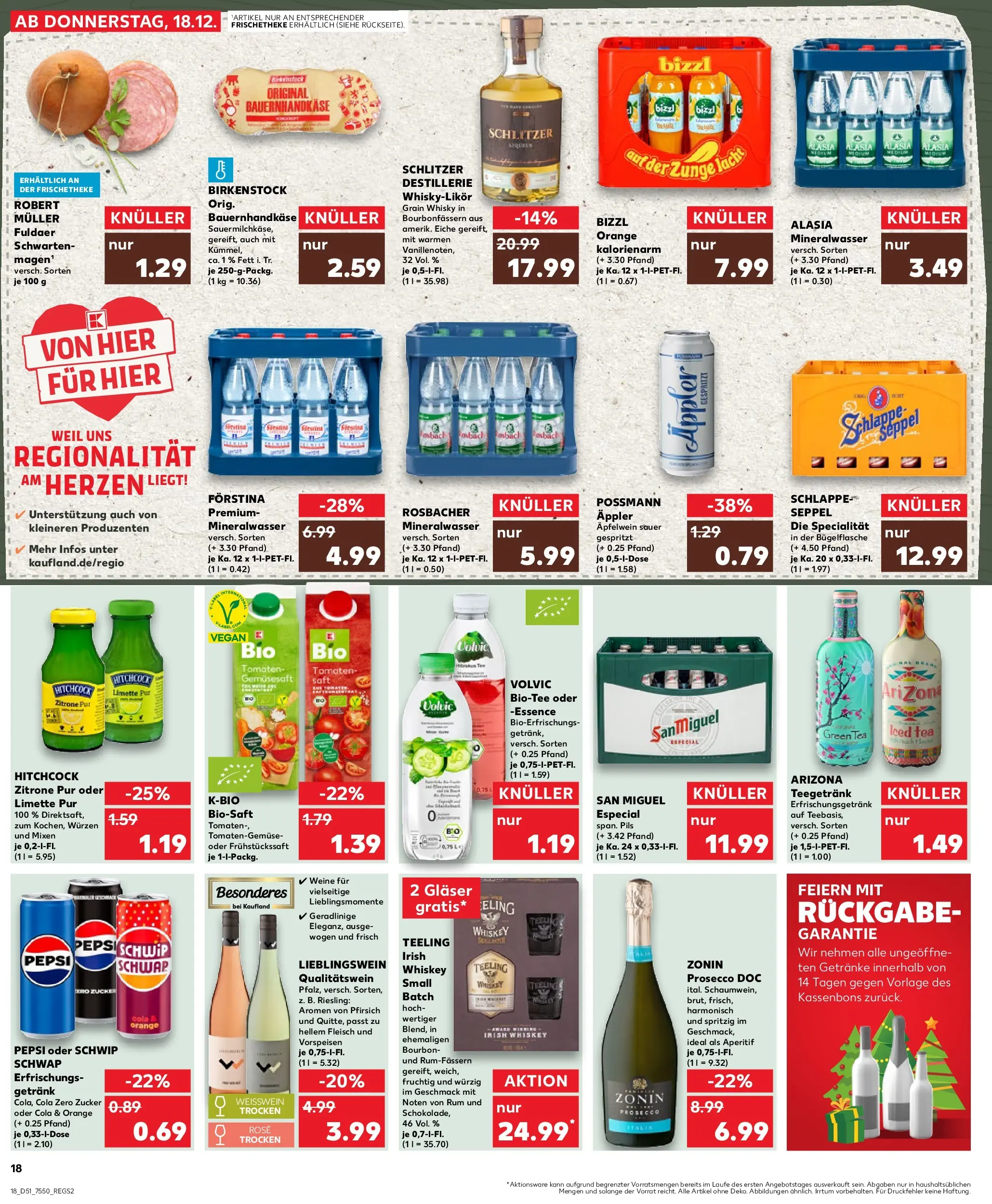 Prospekt Kaufland ab 18.12.2025 » Angebote Online zum Blättern | Seite: 18 | Produkte: Whisky, Prosecco, Pepsi, Bourbon