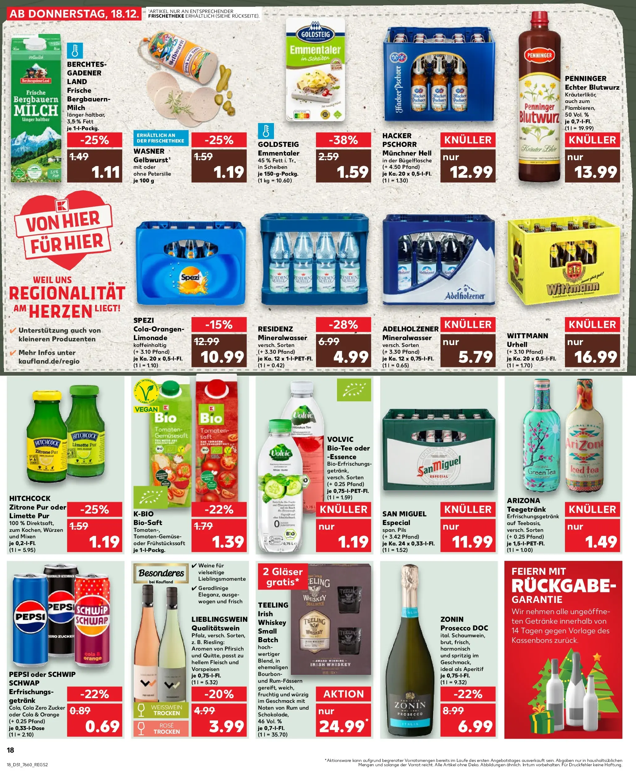 Prospekt Kaufland ab 17.12.2025 » Angebote Online zum Blättern | Seite: 18 | Produkte: Milch, Rum, Limonade, Pfirsich