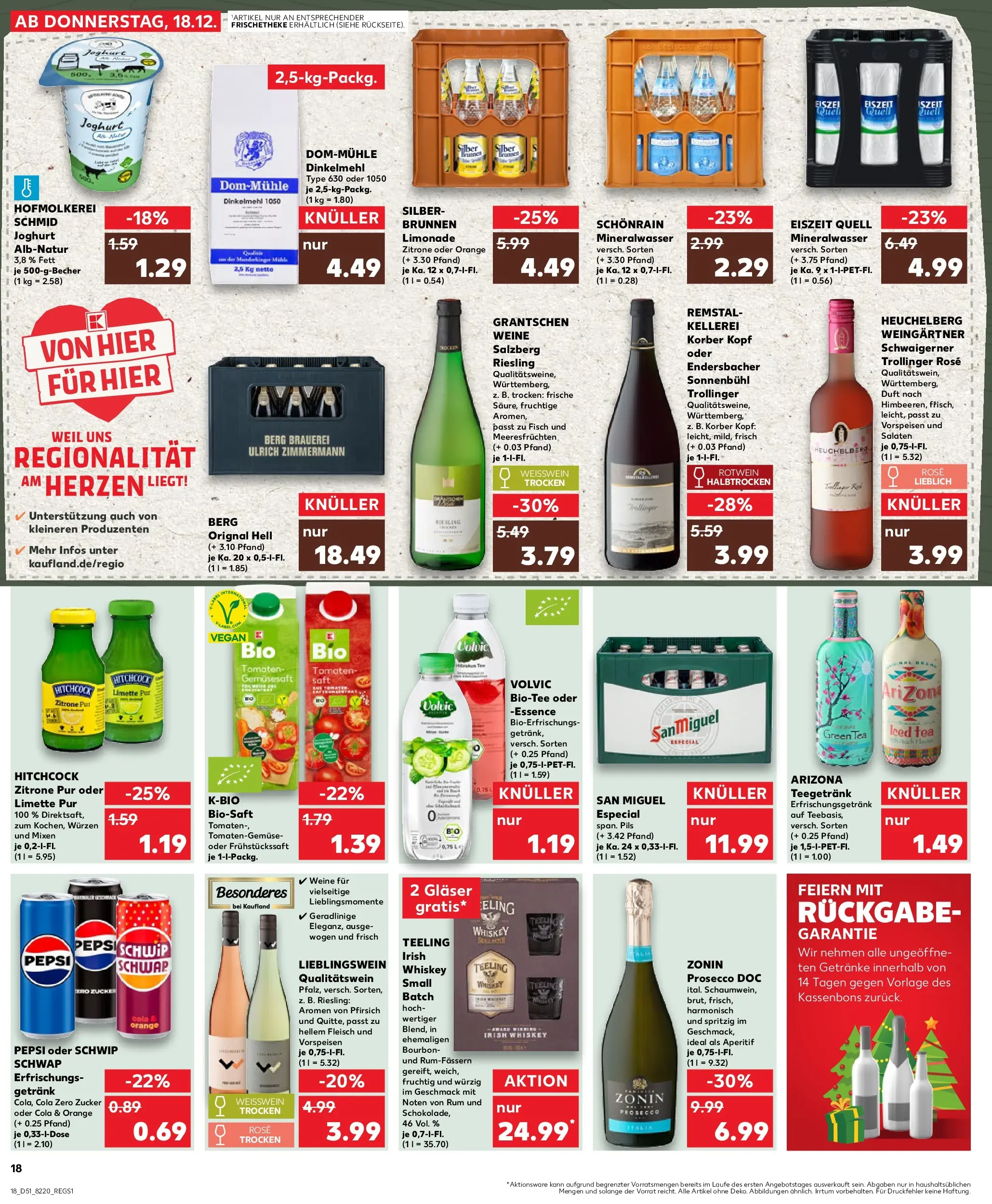 Prospekt Kaufland ab 18.12.2025 » Angebote Online zum Blättern | Seite: 18 | Produkte: Weißwein, Rotwein, Pfirsich, Pepsi