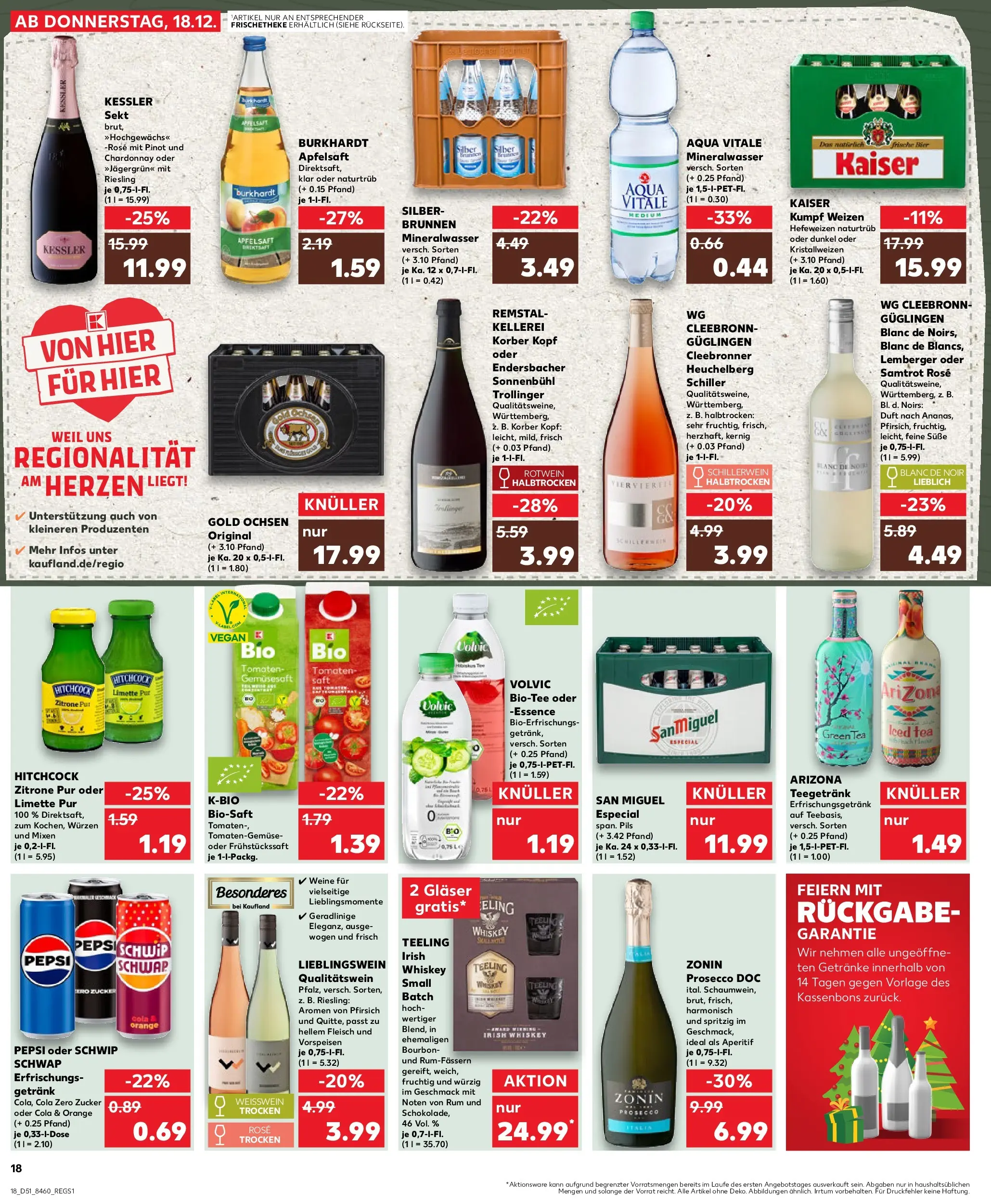 Prospekt Kaufland ab 18.12.2025 » Angebote Online zum Blättern | Seite: 18 | Produkte: Zitrone, Pfirsich, Bourbon, Fleisch