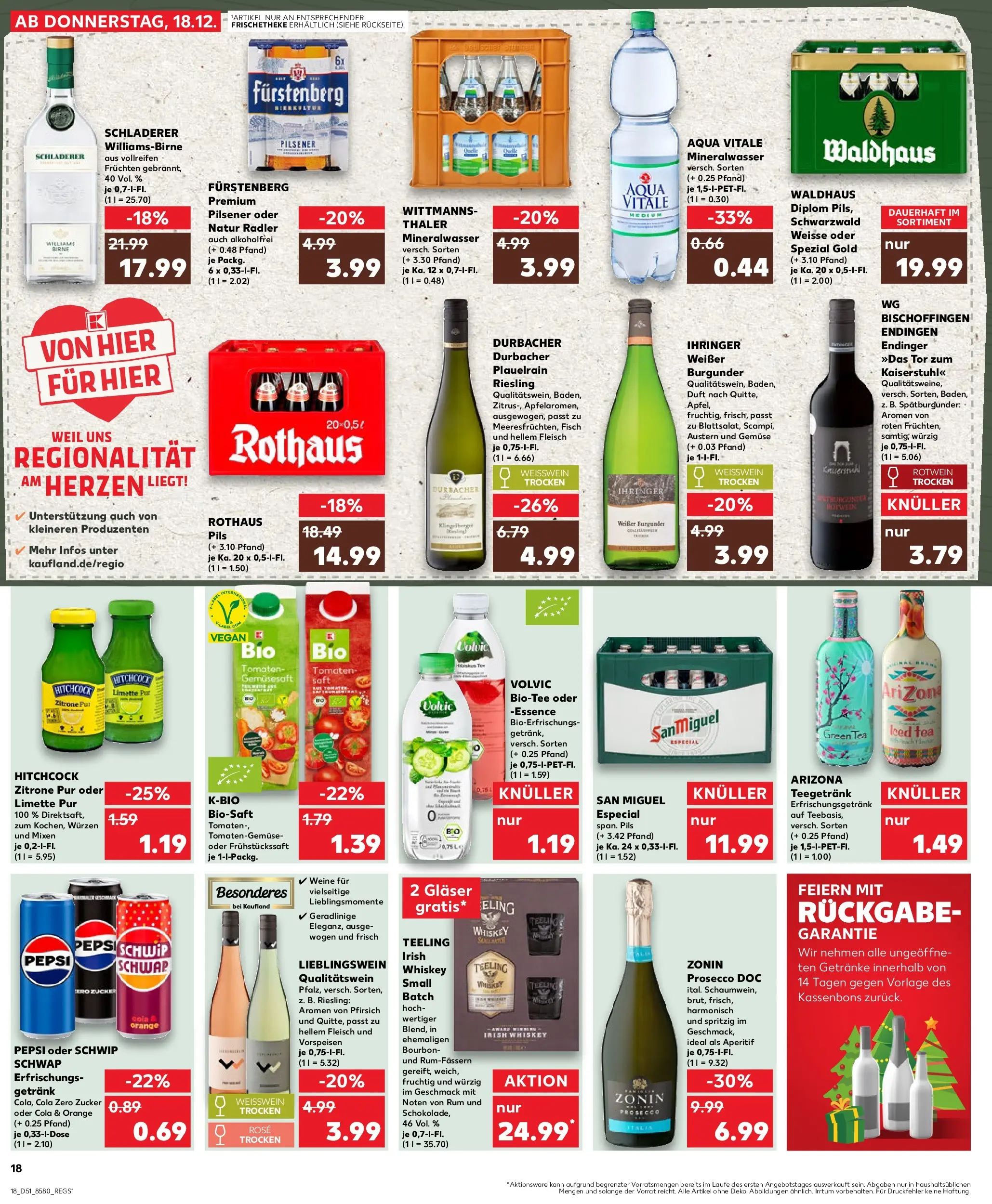 Prospekt Kaufland ab 18.12.2025 » Angebote Online zum Blättern | Seite: 18 | Produkte: Cola, Weißwein, Rotwein trocken, Äpfel