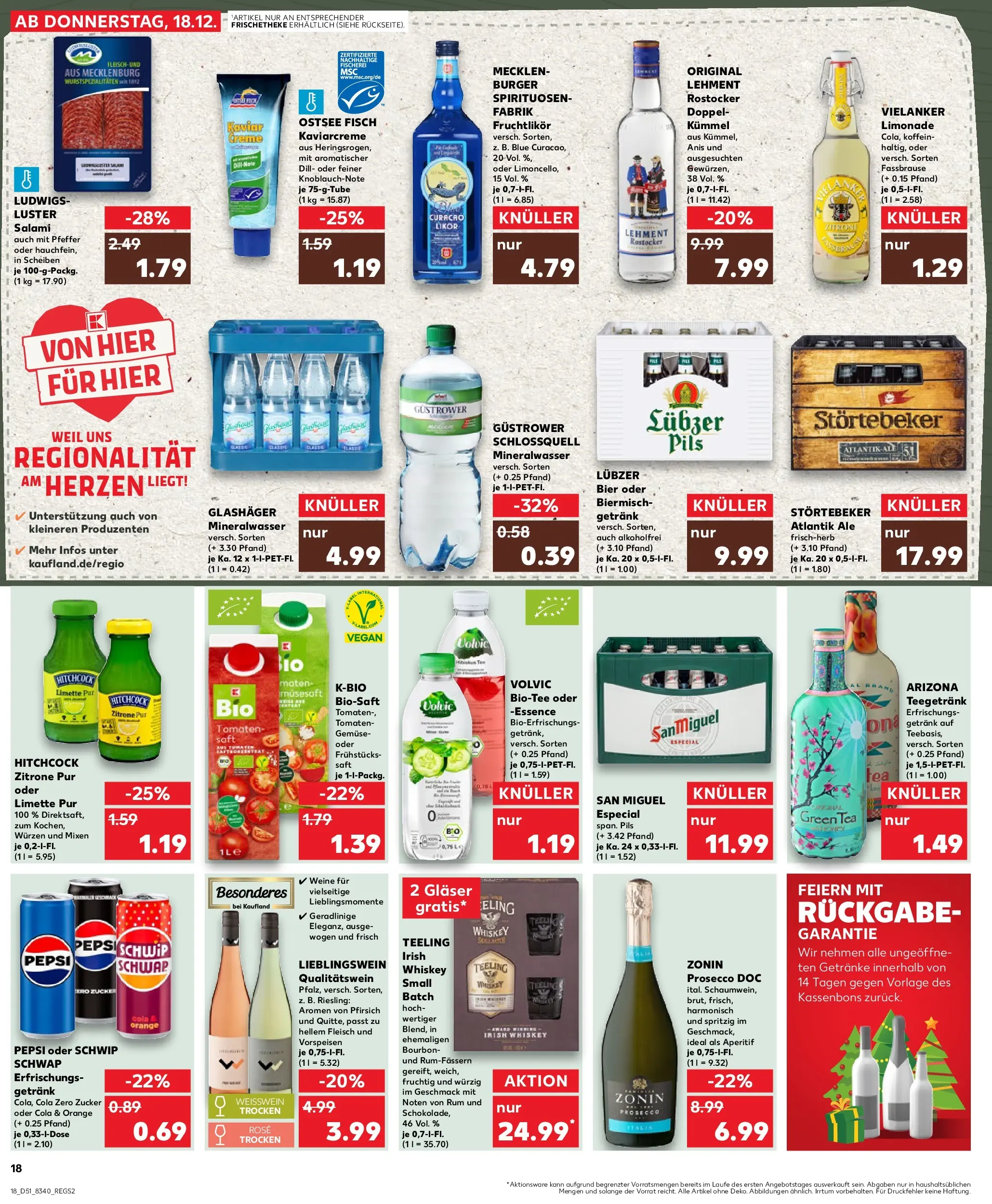 Prospekt Kaufland ab 18.12.2025 » Angebote Online zum Blättern | Seite: 18 | Produkte: Burger, Pfeffer, Salami, Bourbon