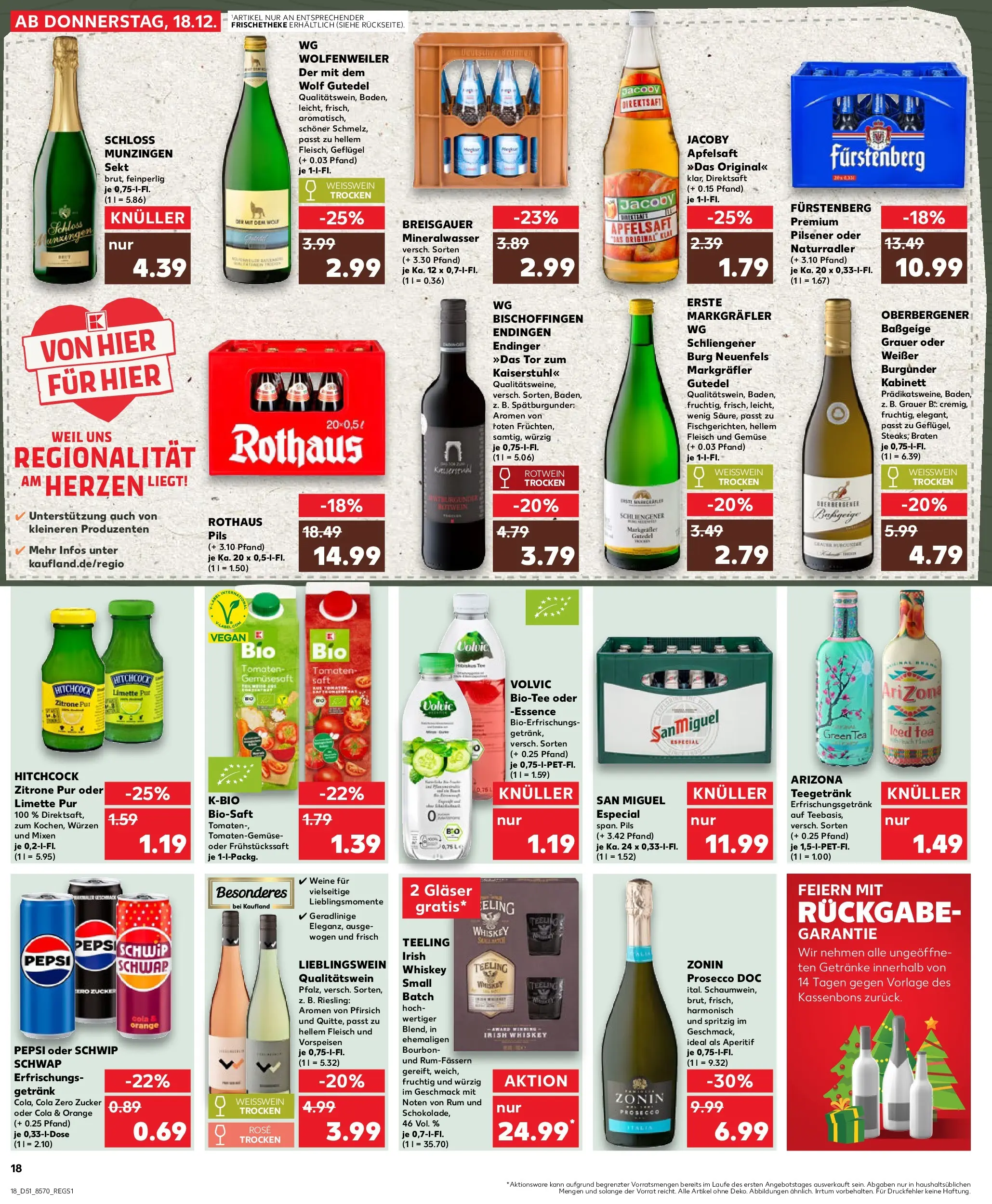 Prospekt Kaufland ab 18.12.2025 » Angebote Online zum Blättern | Seite: 18 | Produkte: Sekt, Weißwein trocken, Zucker, Whiskey