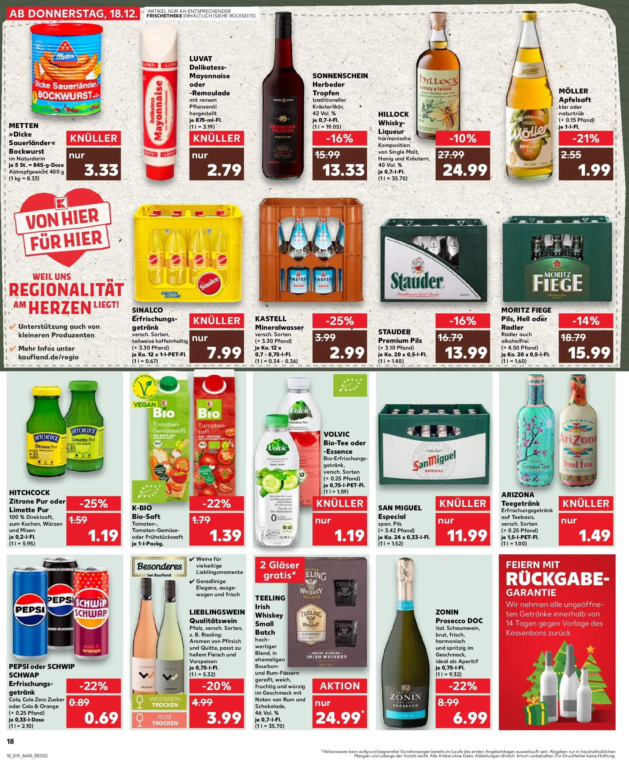Prospekt Kaufland ab 18.12.2025 » Angebote Online zum Blättern | Seite: 18 | Produkte: Bockwurst, Prosecco, Zitrone, Limette