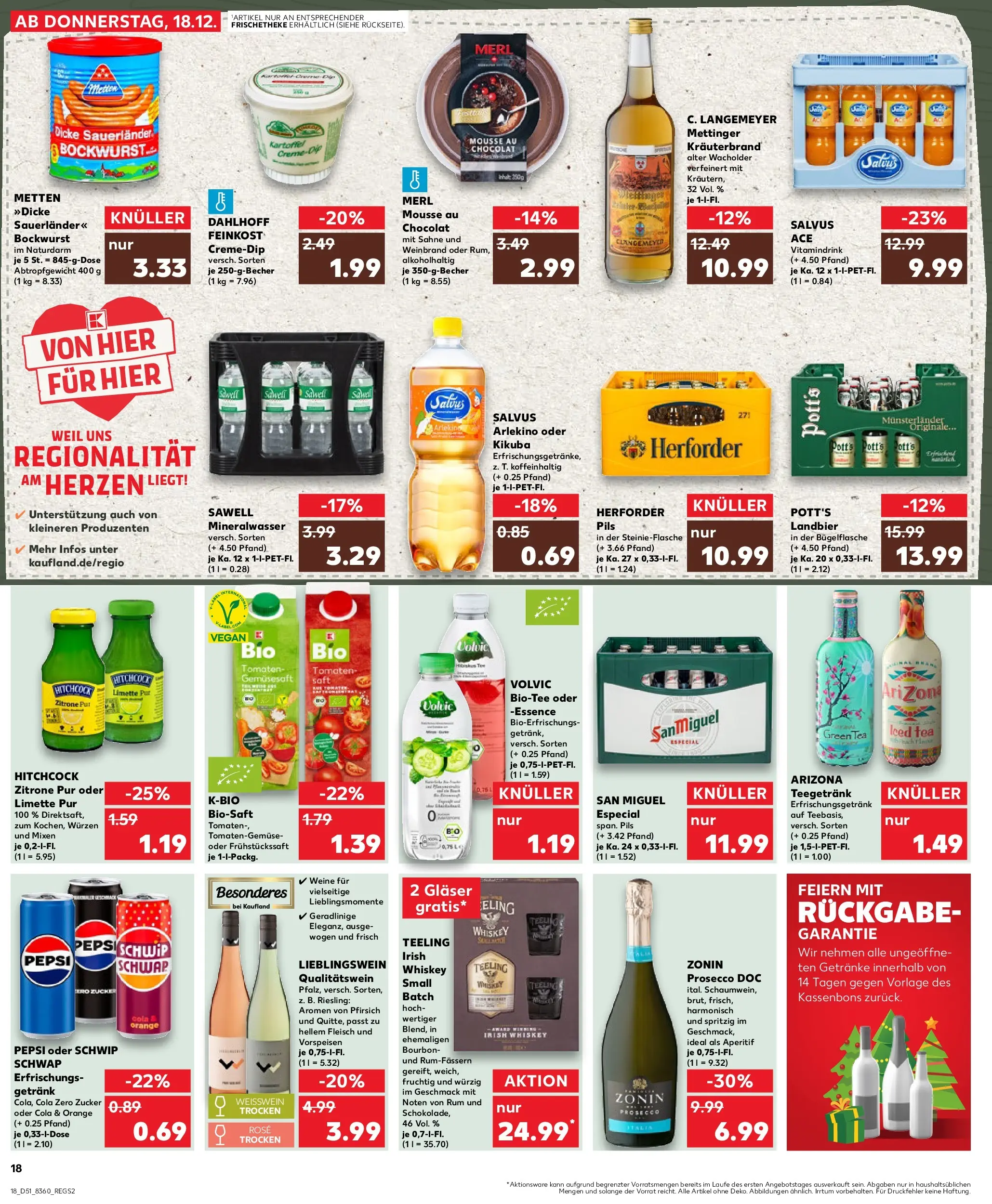 Prospekt Kaufland ab 18.12.2025 » Angebote Online zum Blättern | Seite: 18 | Produkte: Pils, Prosecco, Bourbon, Whiskey