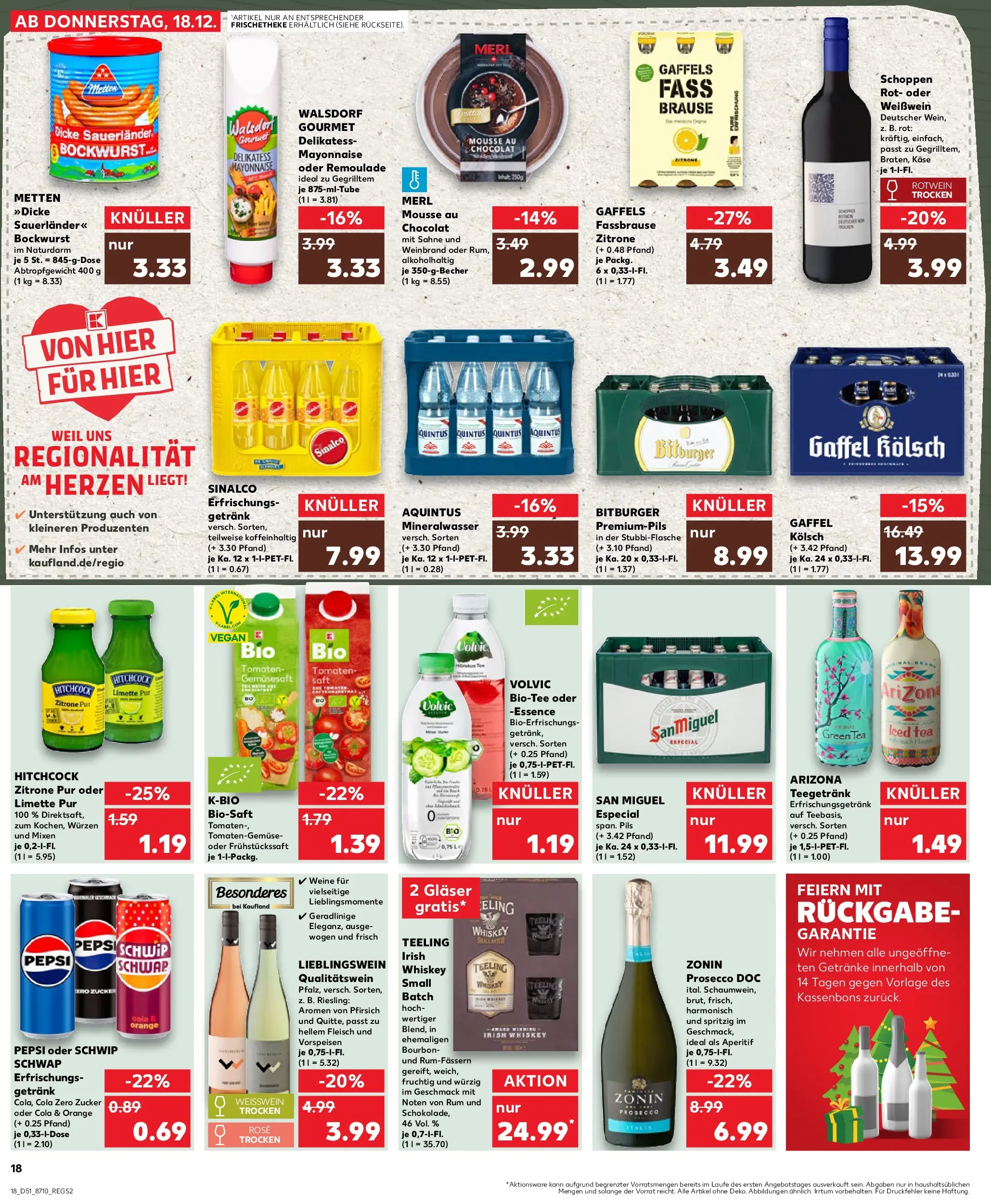 Prospekt Kaufland ab 18.12.2025 » Angebote Online zum Blättern | Seite: 18 | Produkte: Käse, Weißwein trocken, Limette, Bourbon