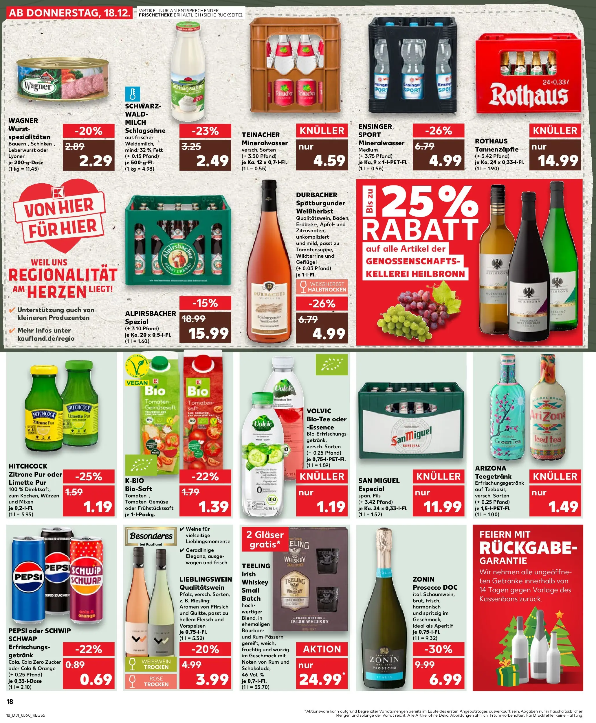 Prospekt Kaufland ab 18.12.2025 » Angebote Online zum Blättern | Seite: 18 | Produkte: Milch, Zitrone, Wurst, Pfirsich