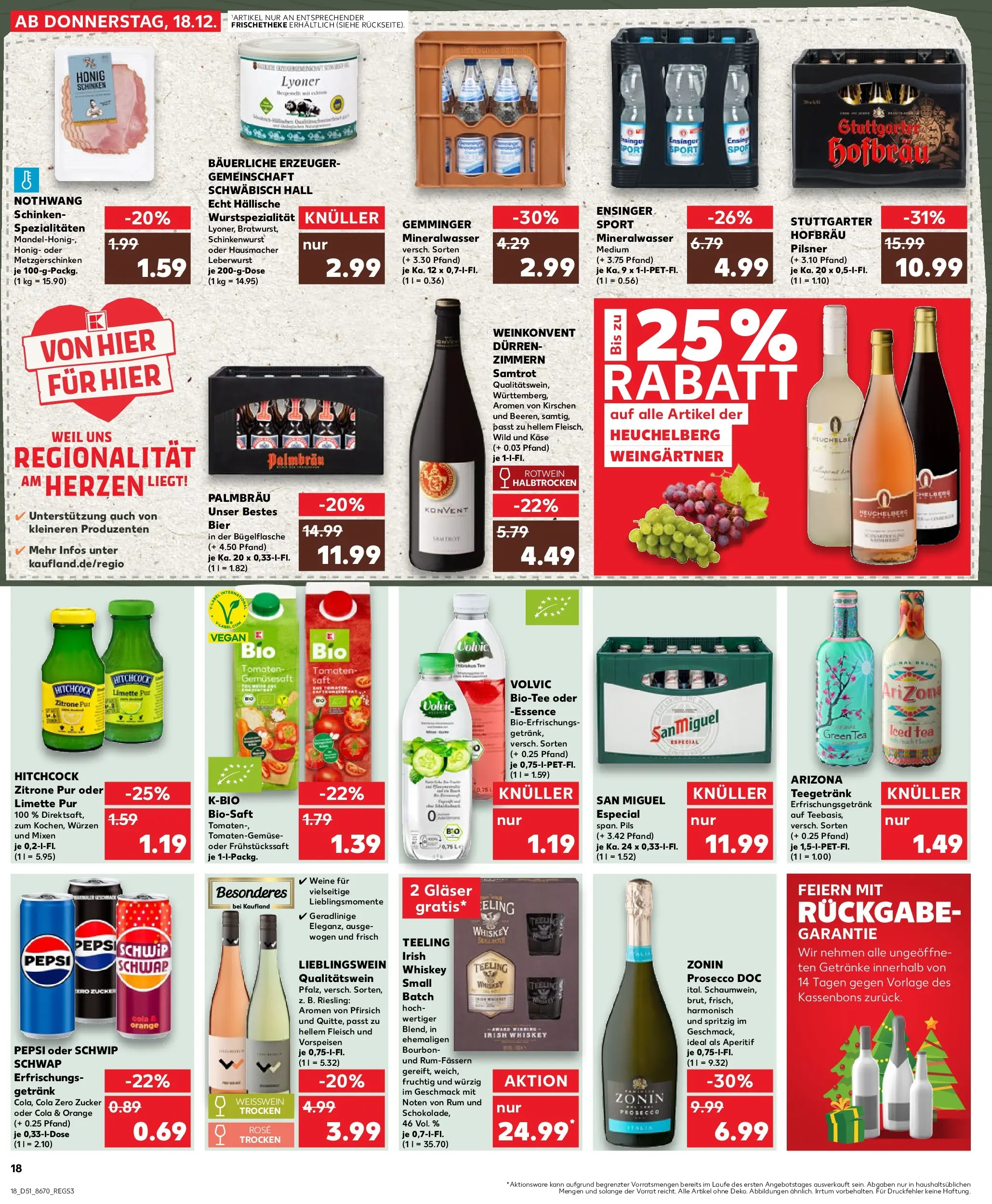 Prospekt Kaufland ab 18.12.2025 » Angebote Online zum Blättern | Seite: 18 | Produkte: Bier, Weißwein, Rotwein, Prosecco
