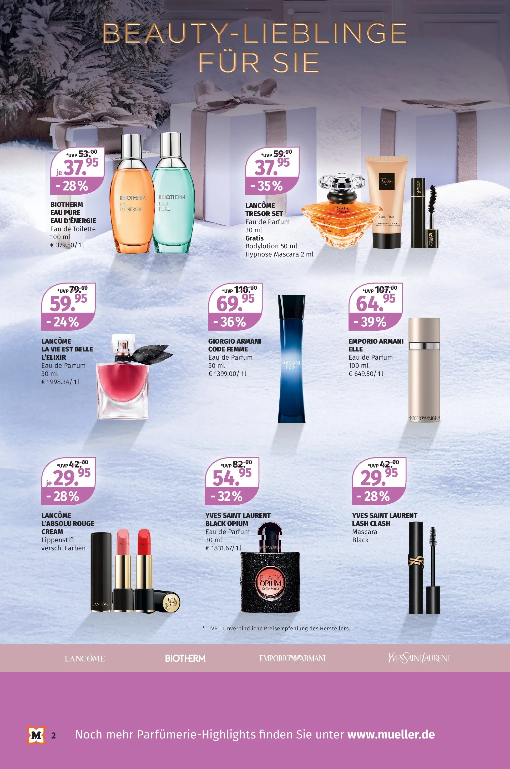 Müller - Müller: Beauty-Highlights (ab 30.11.2025) zum Blättern | Seite: 2 | Produkte: Toilette, Eau de Toilette, Rouge, Eau de Parfum