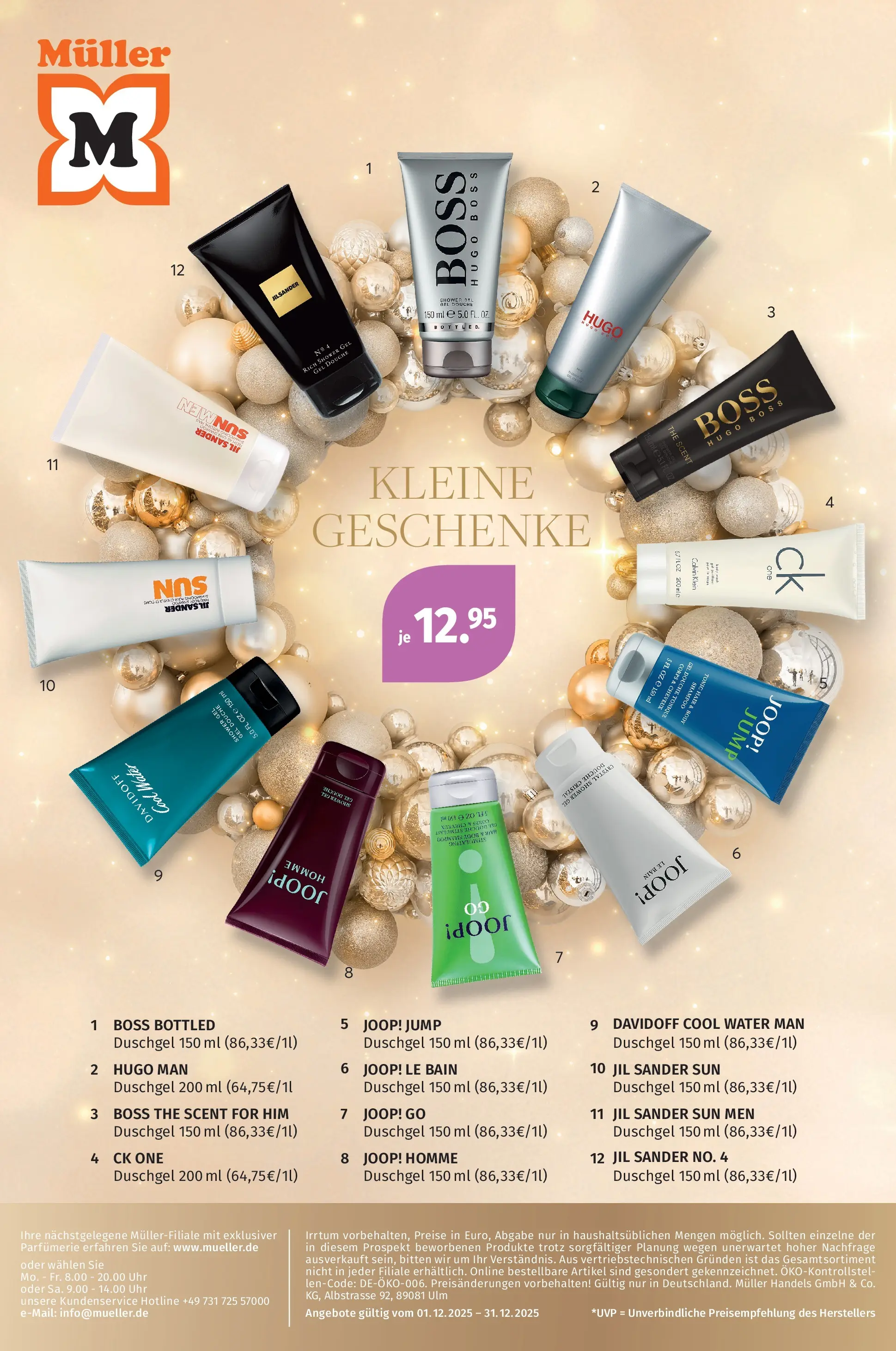Müller - Müller: Zauberhafte Weihnachten (ab 30.11.2025) zum Blättern | Seite: 8 | Produkte: Shampoo, Shower Gel, Hugo, Uhr
