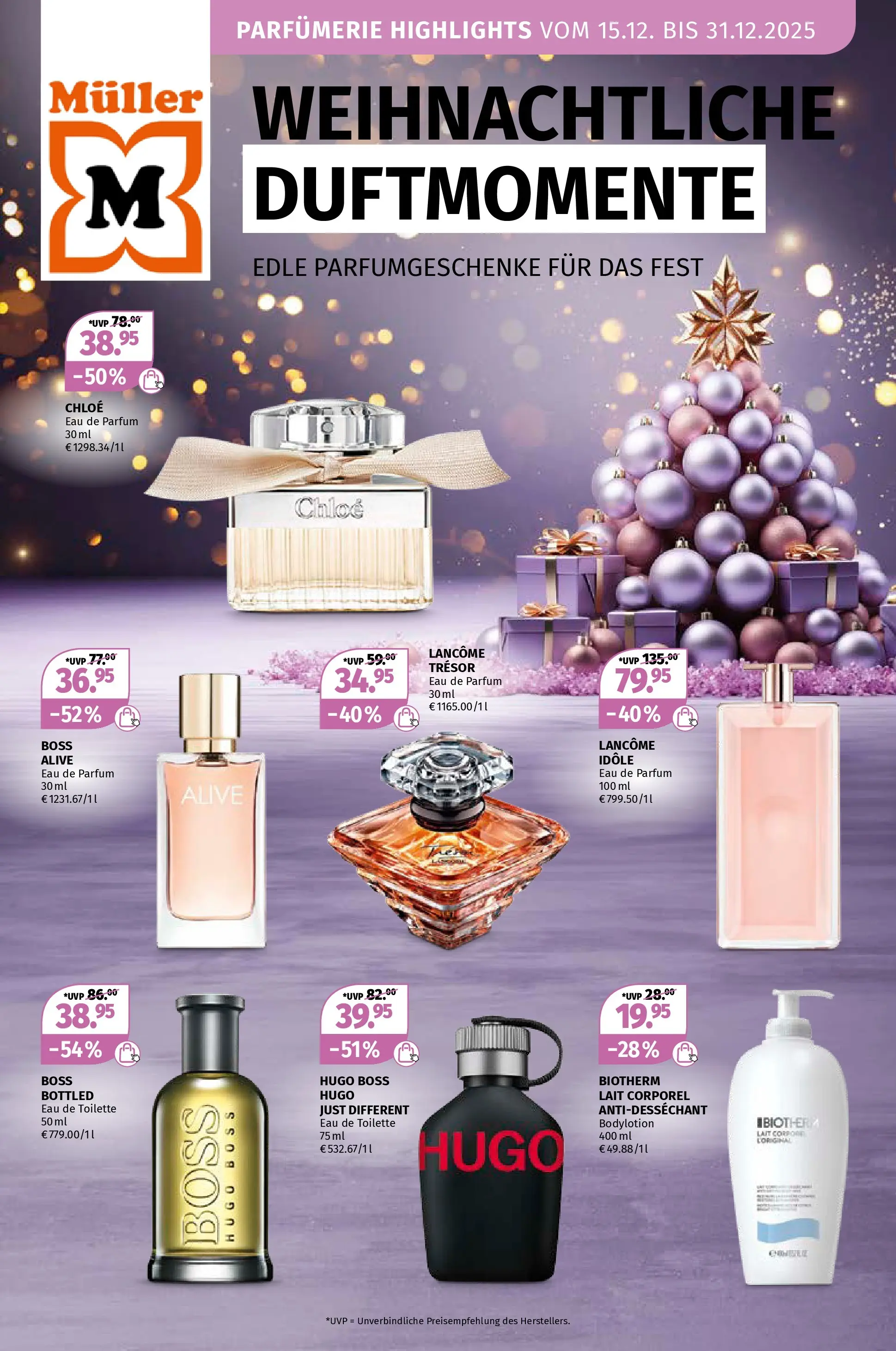 Müller - Weihnachtliche Duftmomente (ab 15.12.2025) zum Blättern | Seite: 1 | Produkte: Toilette, Parfüm, Eau de Toilette, Eau de Parfum