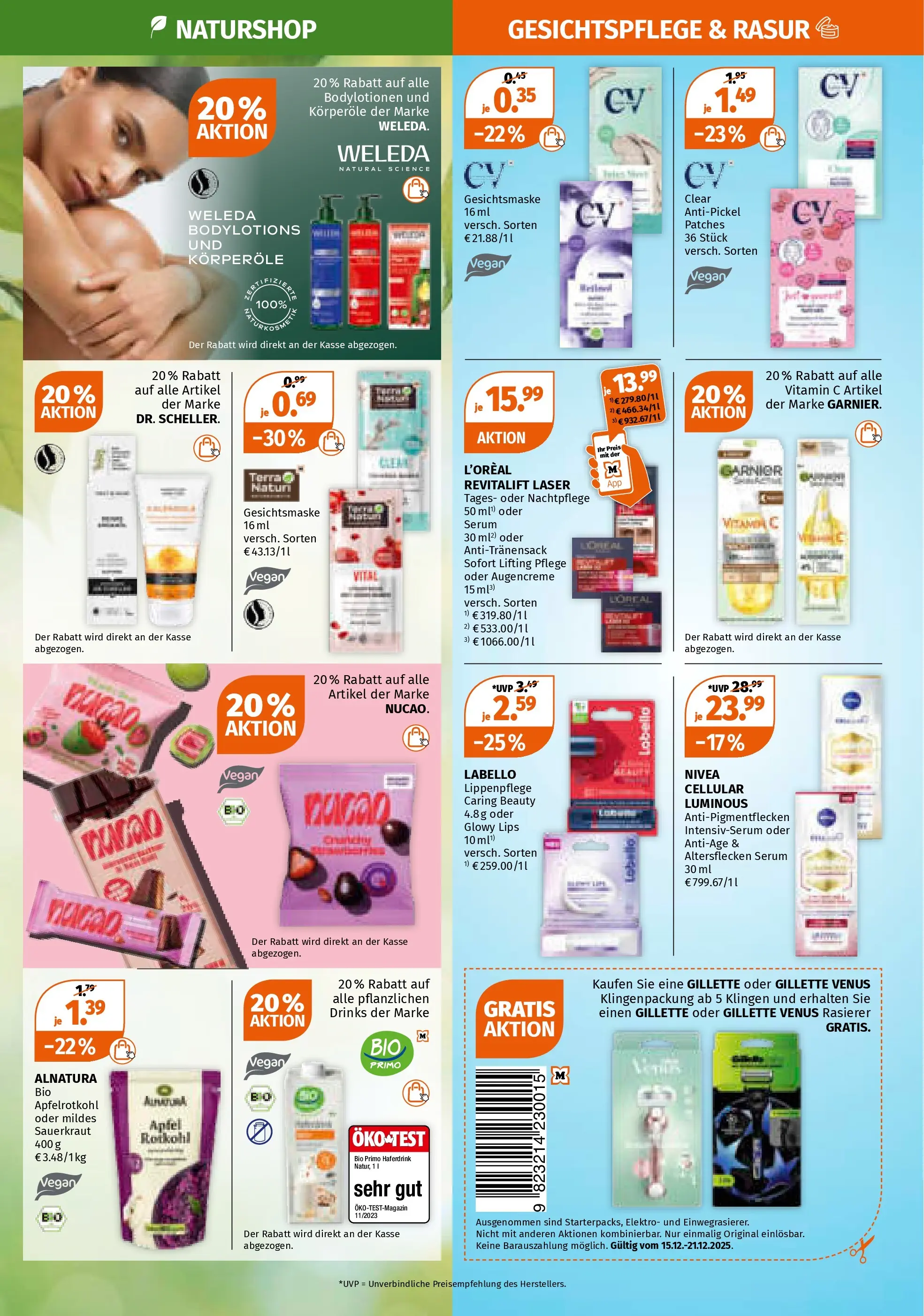 Müller - Müller: Last Minute Geschenkideen (ab 14.12.2025) zum Blättern | Seite: 3 | Produkte: Rasierer, Äpfel, Haferdrink, Gesichtsmaske