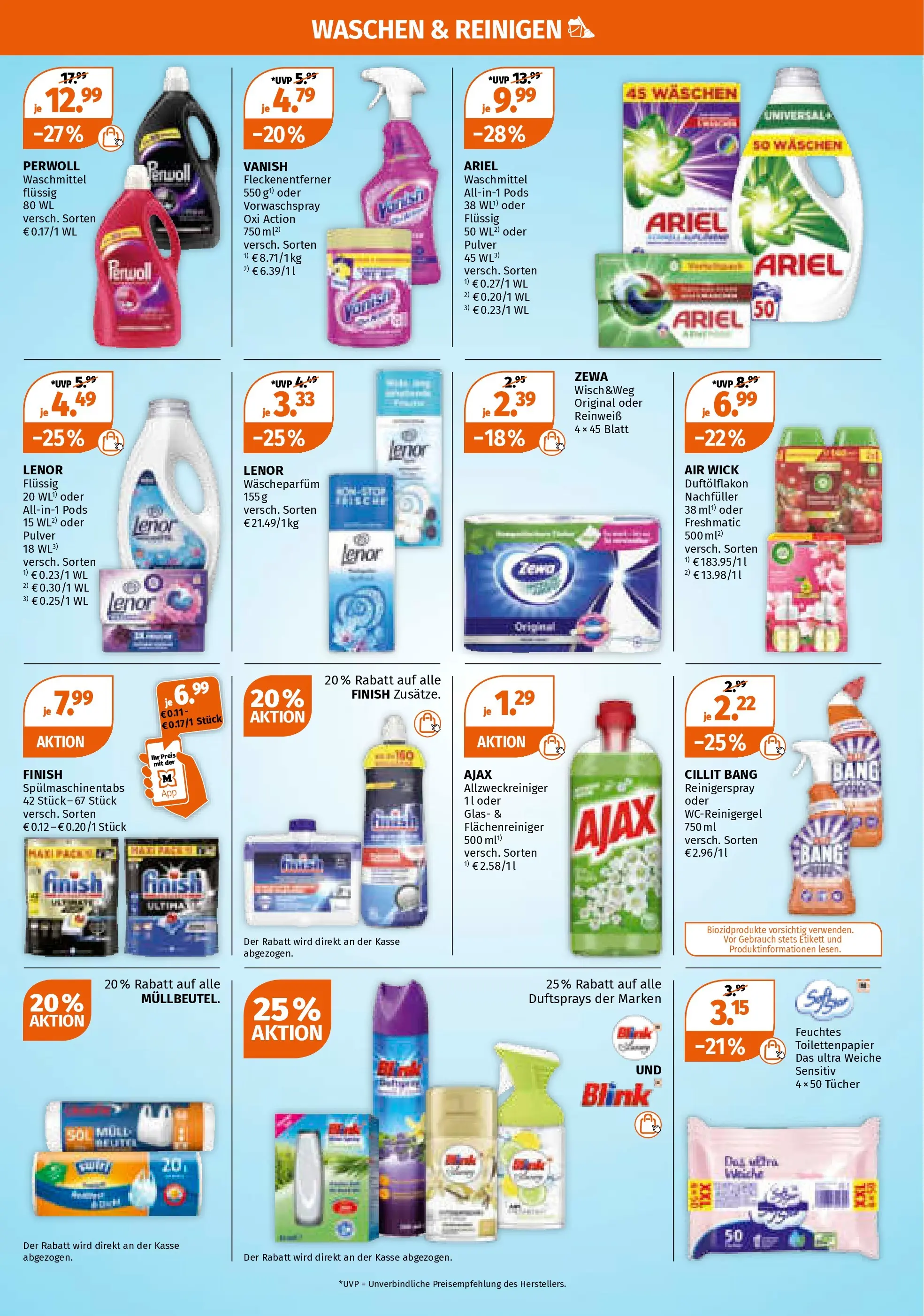 Müller - Müller: Last Minute Geschenkideen (ab 14.12.2025) zum Blättern | Seite: 9 | Produkte: Perwoll, Finish, Waschmittel, Feuchtes Toilettenpapier