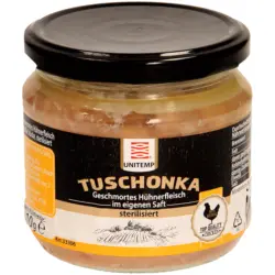 Tuschonka - Geschmortes H&uuml;hnerfleisch im eigenem Saft, gro&szlig;e St&uuml;cke, sterilisiert