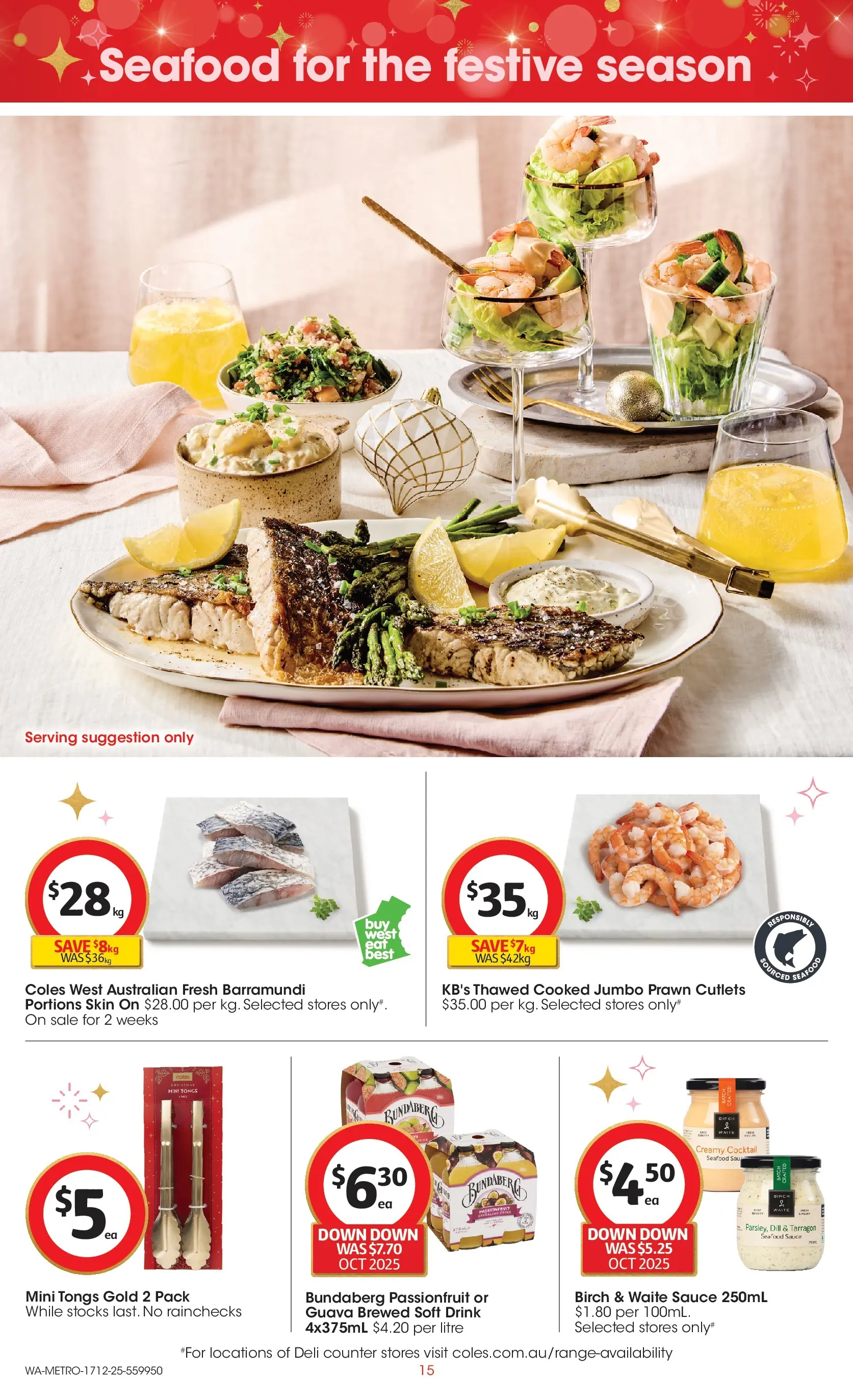 ﻿Coles catalogue valid from 16/12/2025 > Online Australia | Page: 15 | Products: Passionfruit, Sauce, Seafood, Dill
