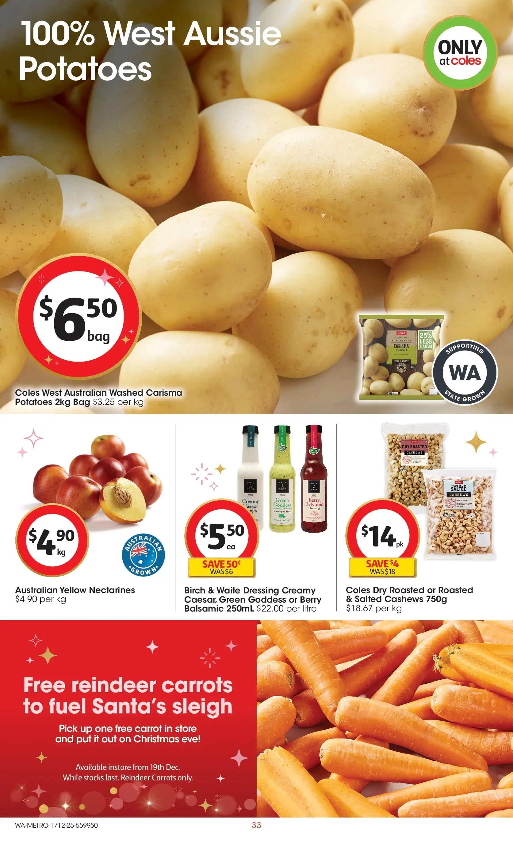 ﻿Coles catalogue valid from 16/12/2025 > Online Australia | Page: 33 | Products: Carrots, Potatoes, Bag