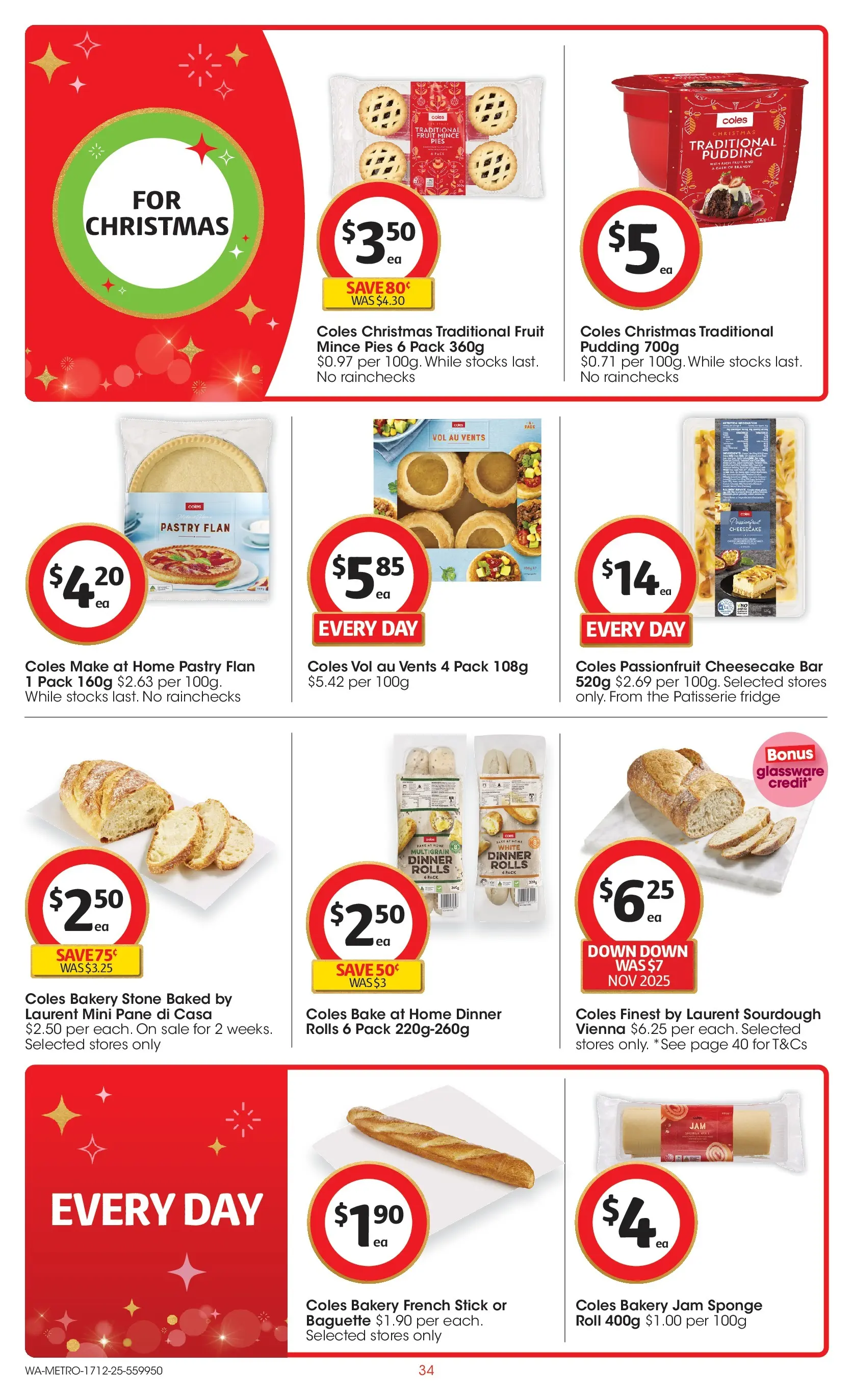 ﻿Coles catalogue valid from 16/12/2025 > Online Australia | Page: 34 | Products: Passionfruit, Pudding, Sponge, Pies
