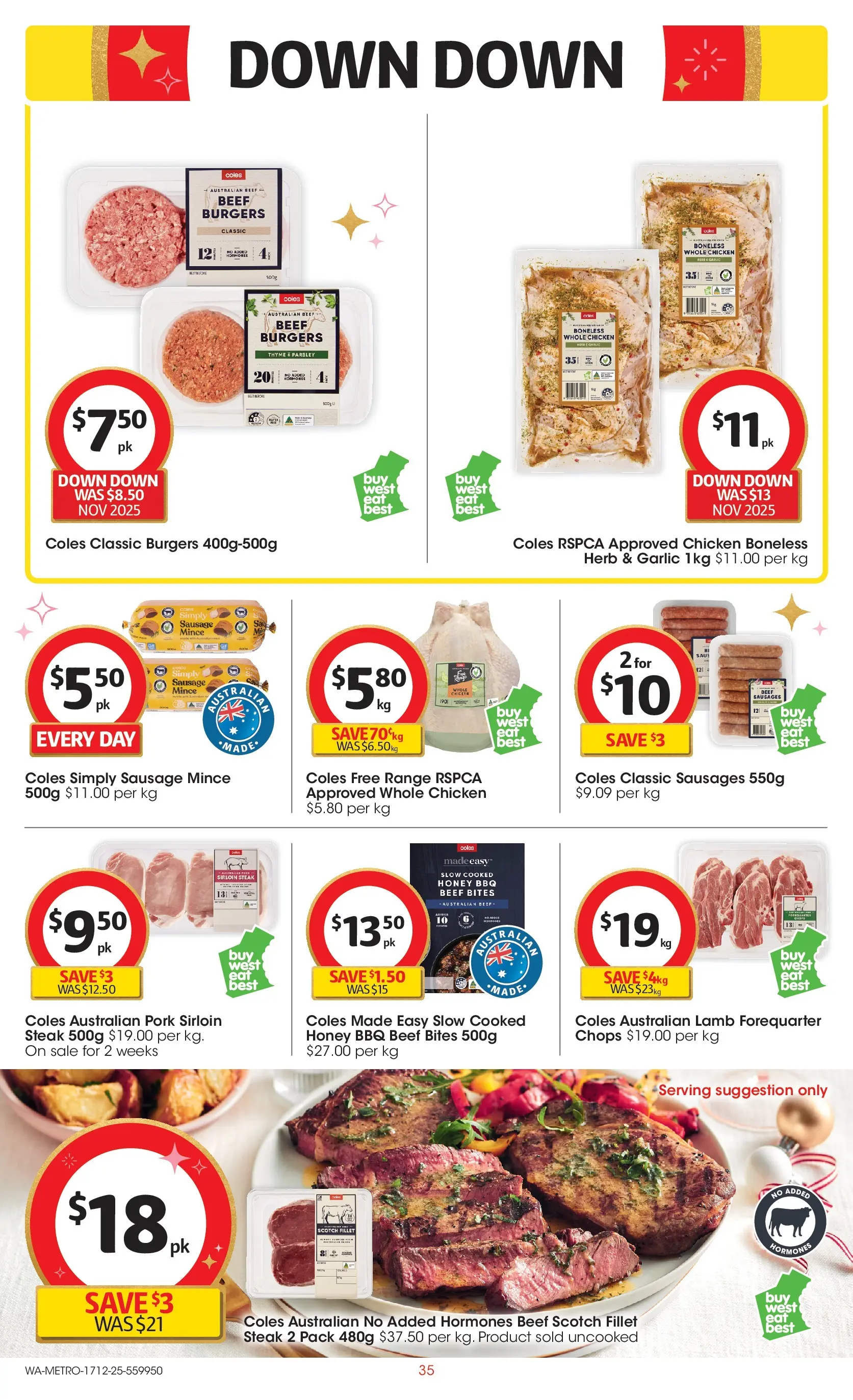 ﻿Coles catalogue valid from 16/12/2025 > Online Australia | Page: 35 | Products: Honey, Beef, Sausage, Garlic