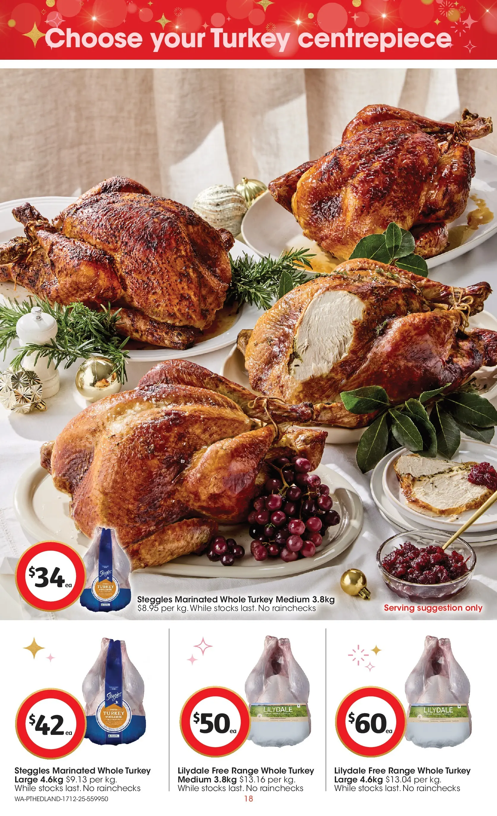 ﻿Coles catalogue valid from 17/12/2025 > Online Australia | Page: 18 | Products: Centrepiece, Turkey