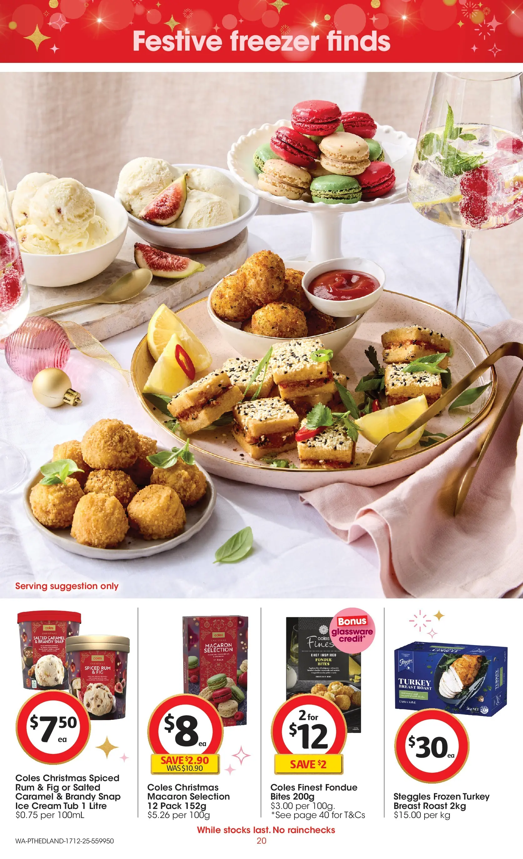 ﻿Coles catalogue valid from 17/12/2025 > Online Australia | Page: 20 | Products: Glassware, Rum, Turkey, Freezer