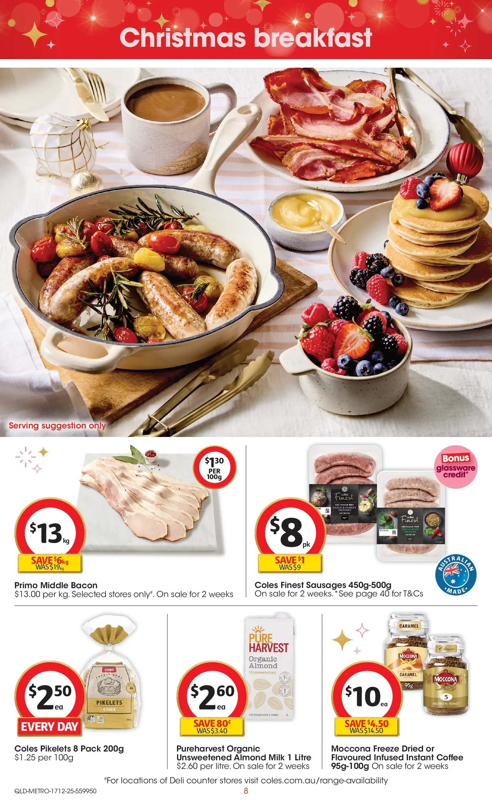 ﻿Coles catalogue valid from 17/12/2025 > Online Australia | Page: 8 | Products: Bacon, Coffee, Parsley, Moccona