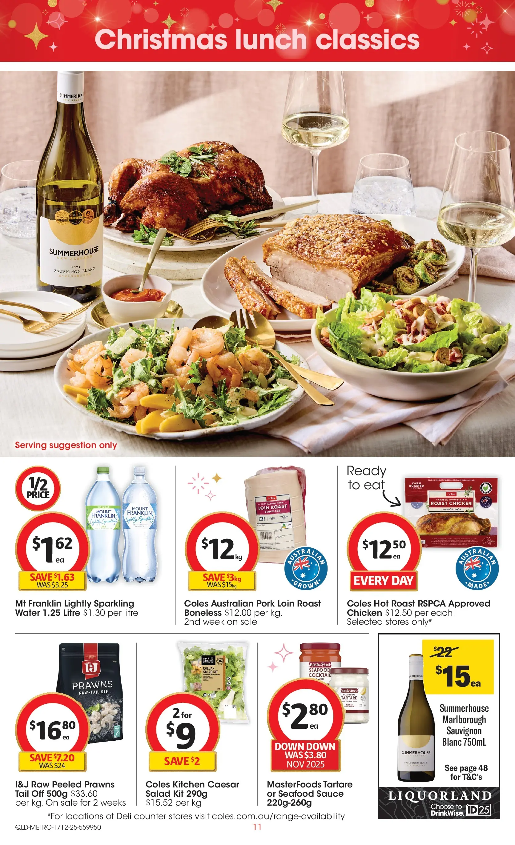 ﻿Coles catalogue valid from 17/12/2025 > Online Australia | Page: 11 | Products: Chicken, Prawns, Water, Sauce