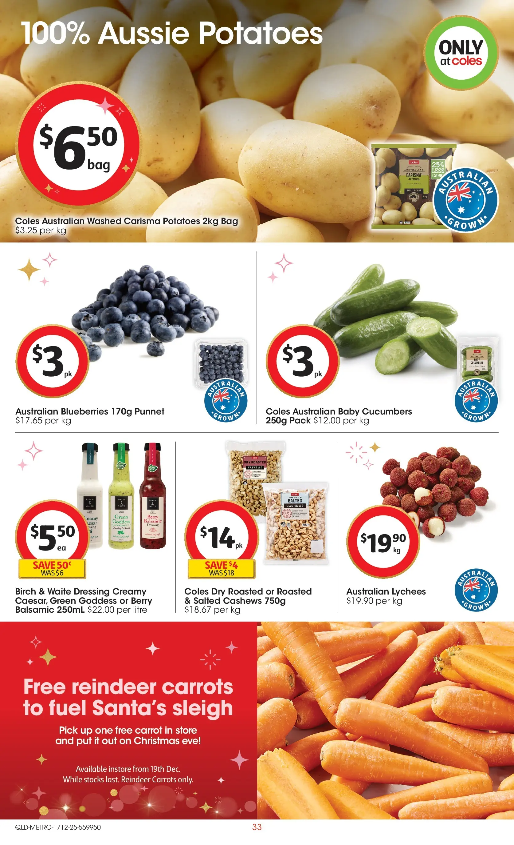 ﻿Coles catalogue valid from 17/12/2025 > Online Australia | Page: 33 | Products: Cucumbers, Potatoes, Sauce, Bag