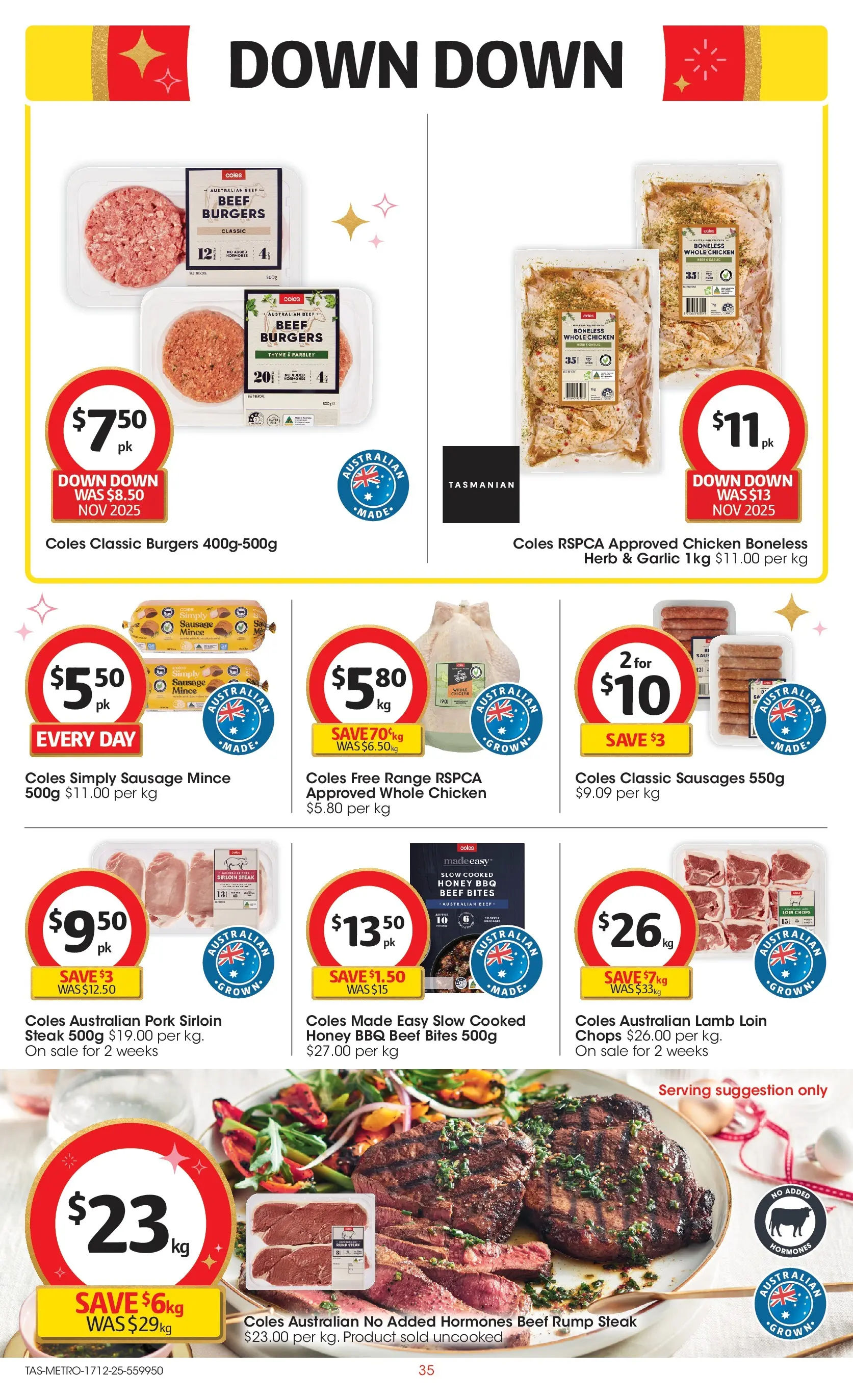 ﻿Coles catalogue valid from 17/12/2025 > Online Australia | Page: 35 | Products: Honey, Chicken, Beef, Garlic