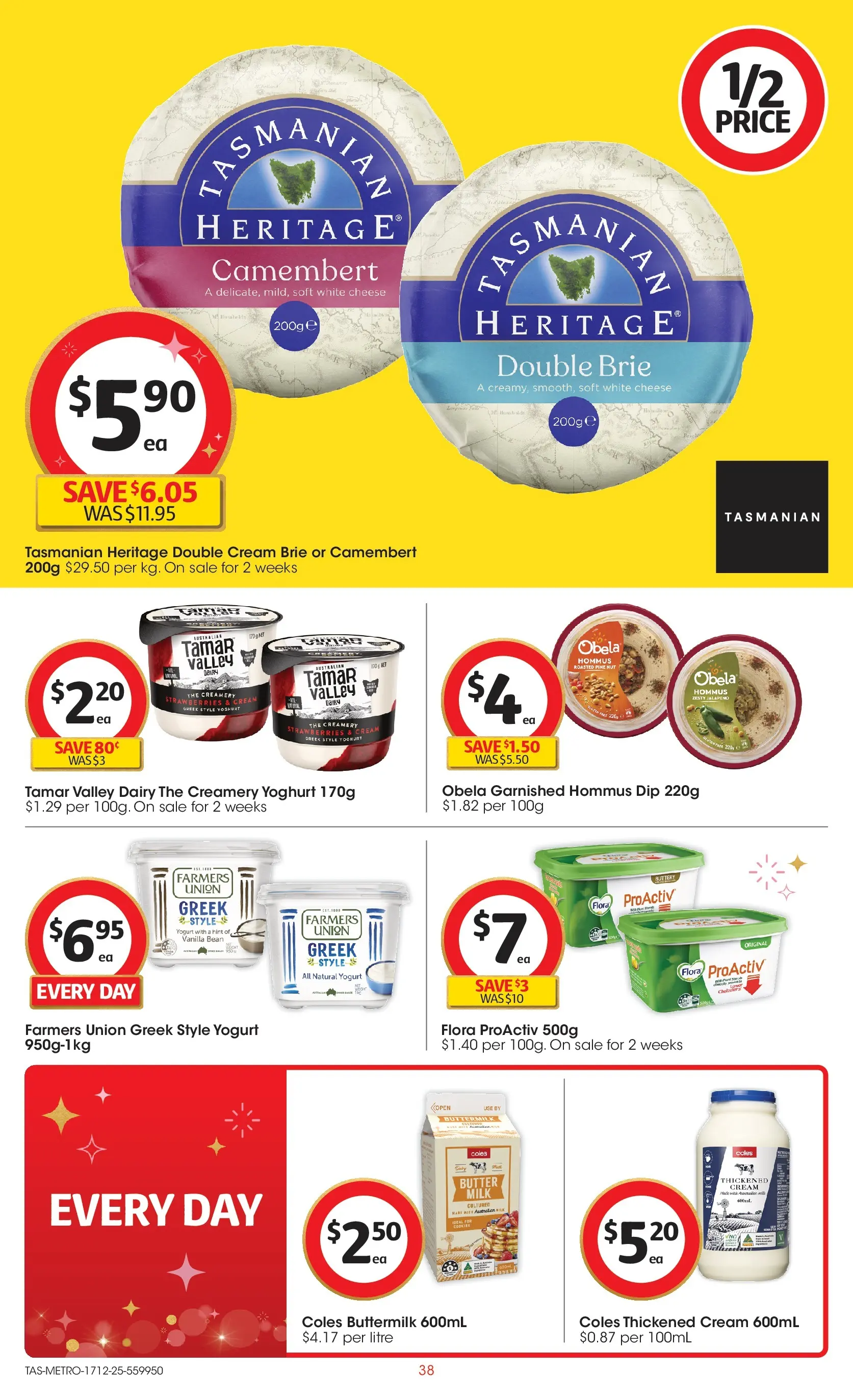 ﻿Coles catalogue valid from 17/12/2025 > Online Australia | Page: 38 | Products: Milk, Dairy, Butter, Cheese