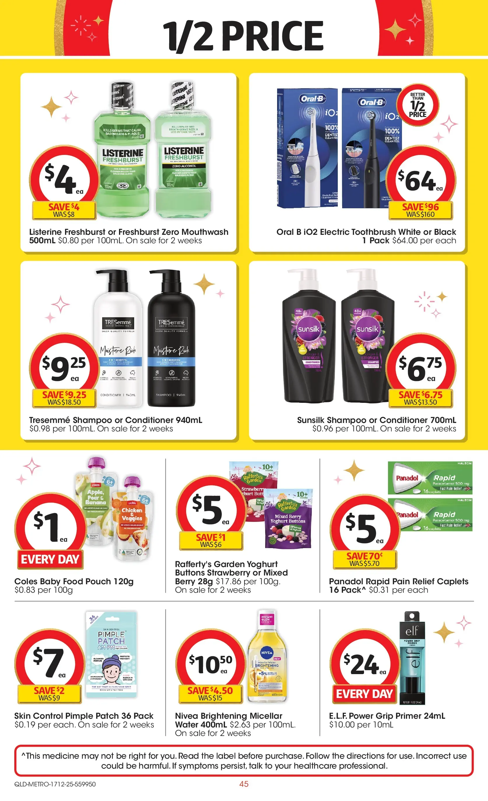 ﻿Coles catalogue valid from 17/12/2025 > Online Australia | Page: 45 | Products: Shampoo, Conditioner, Baby food, Electric toothbrush