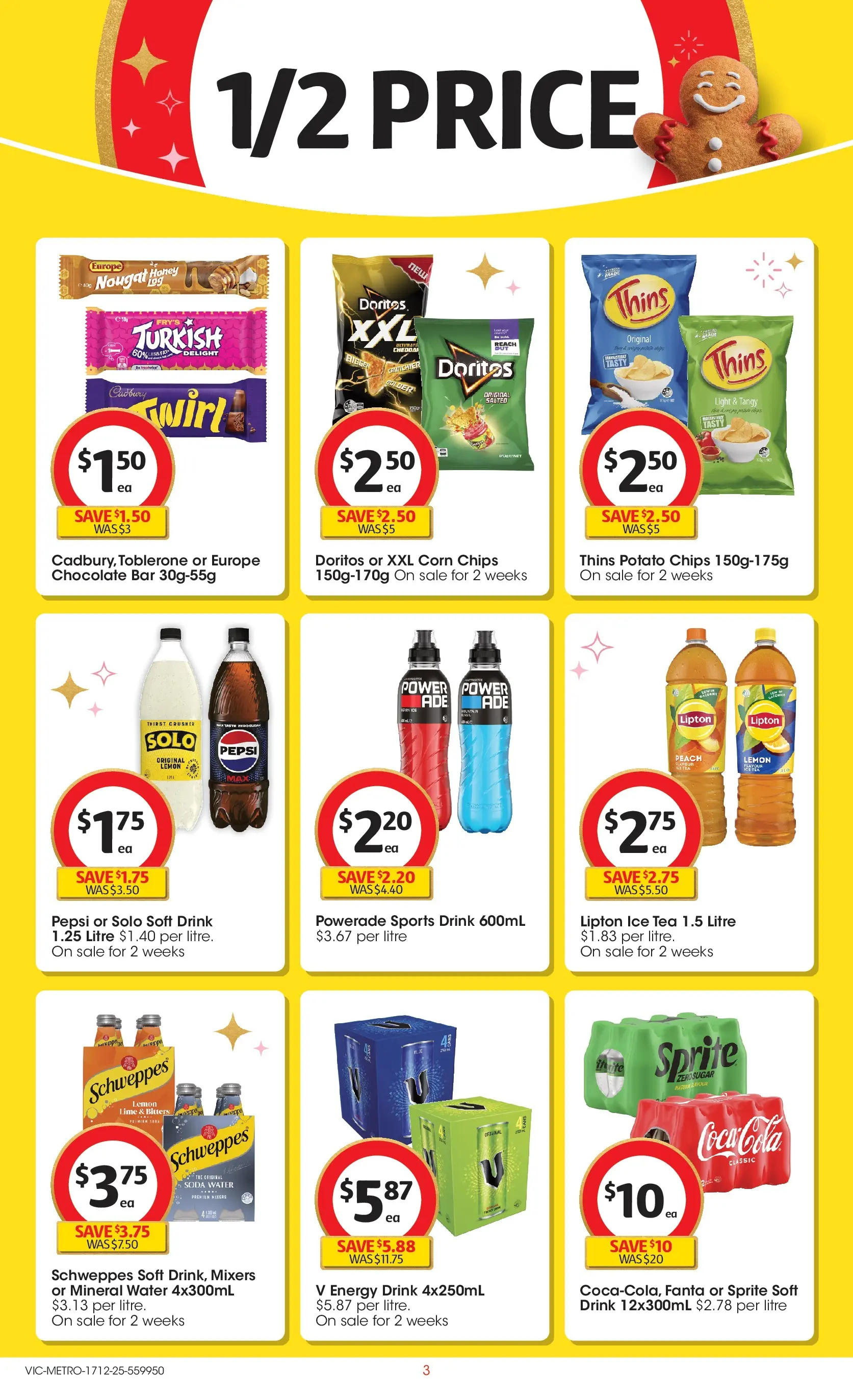 ﻿Coles catalogue valid from 16/12/2025 > Online Australia | Page: 3 | Products: Energy drink, Honey, Chips, Lime