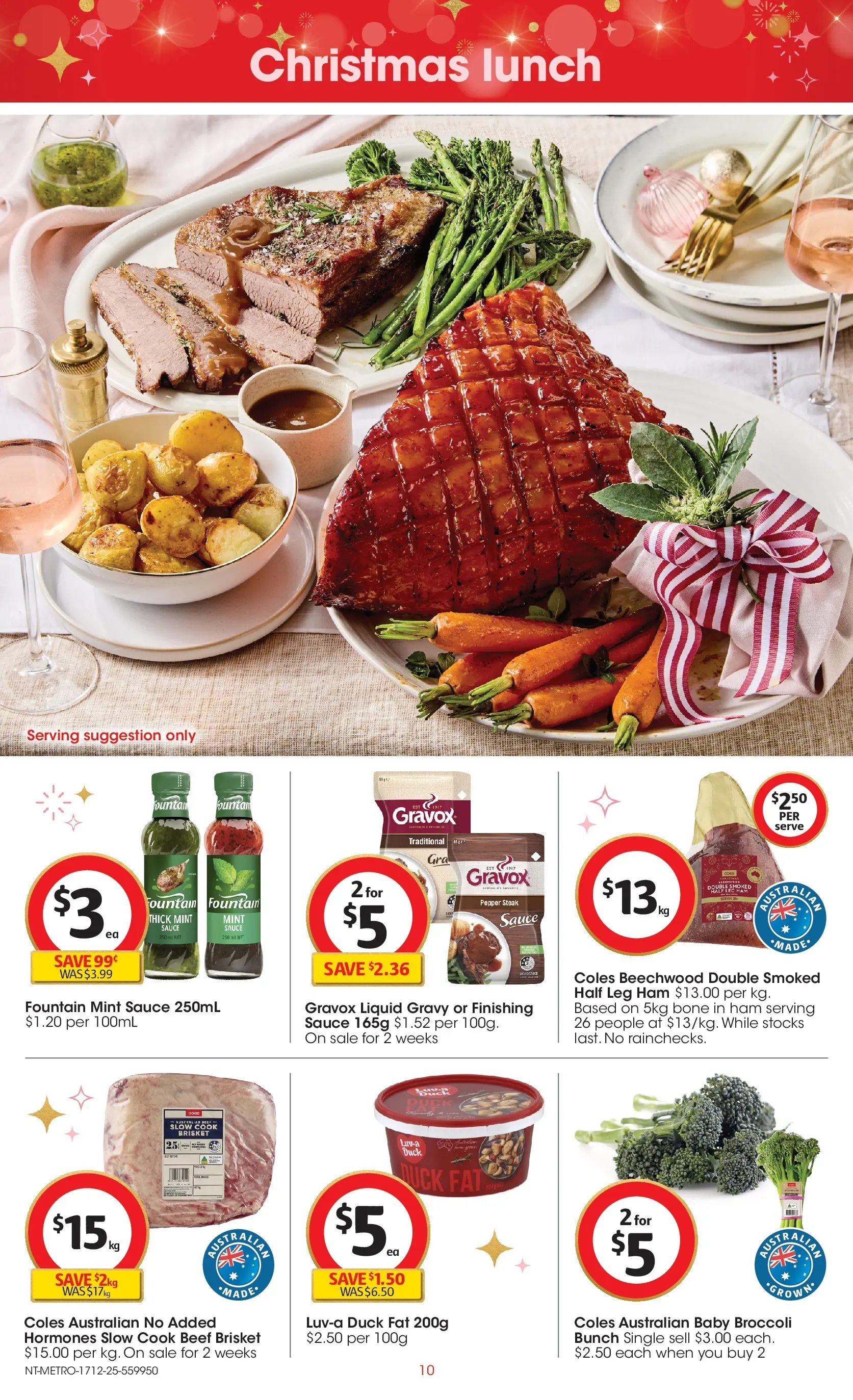 ﻿Coles catalogue valid from 17/12/2025 > Online Australia | Page: 10 | Products: Duck, Beef, Sauce, Fountain