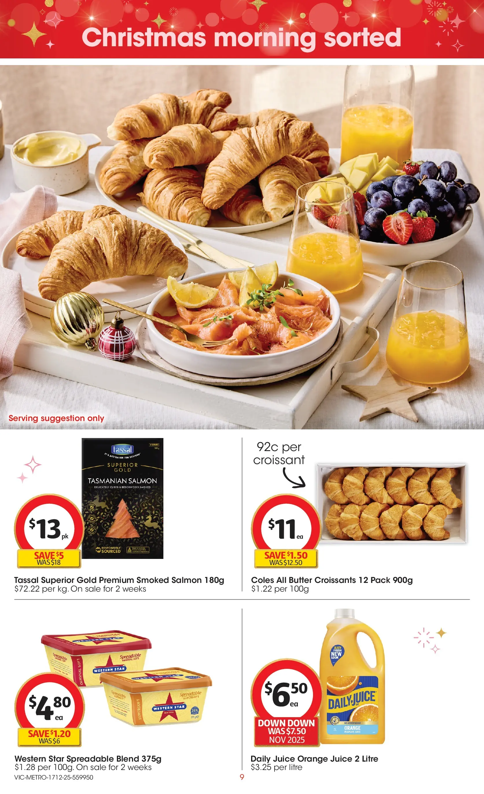 ﻿Coles catalogue valid from 16/12/2025 > Online Australia | Page: 9 | Products: Butter, Juice, Salmon