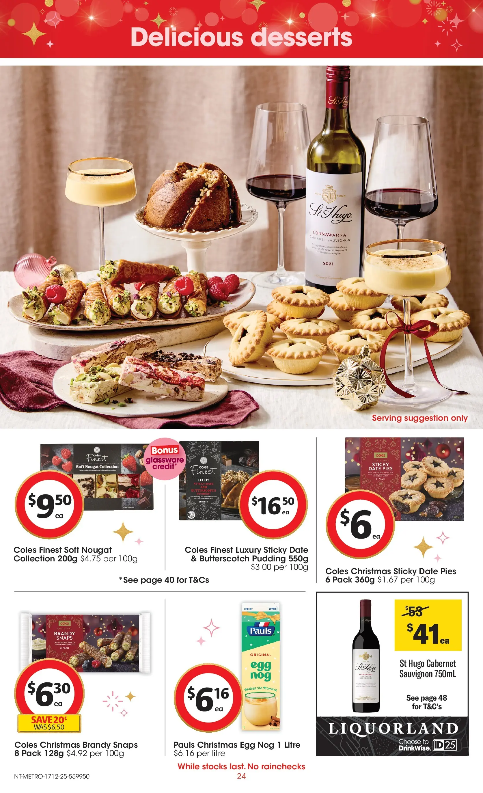 ﻿Coles catalogue valid from 17/12/2025 > Online Australia | Page: 24 | Products: Glassware, Pudding, Date, Pies
