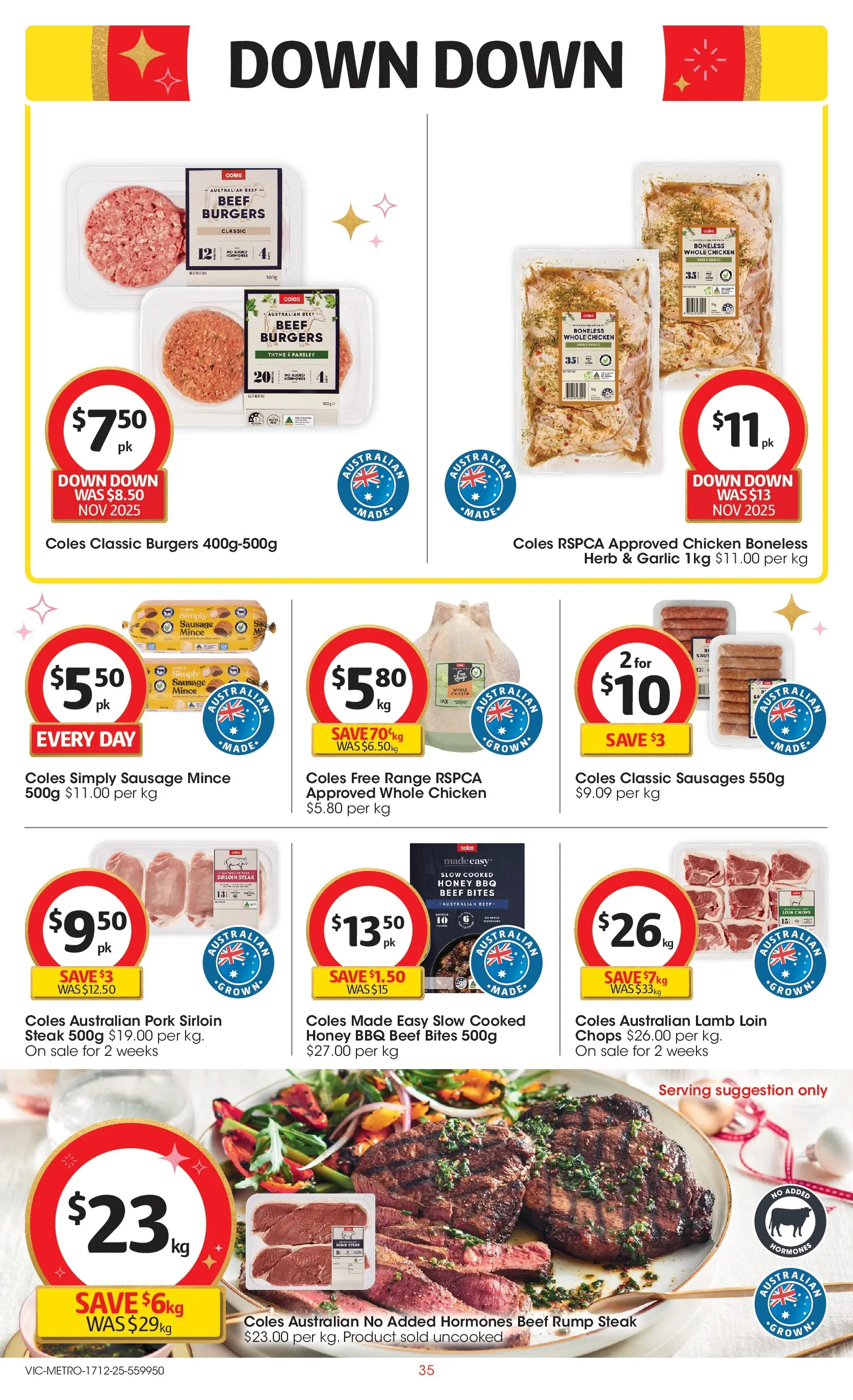 ﻿Coles catalogue valid from 16/12/2025 > Online Australia | Page: 35 | Products: Honey, Chicken, Beef, Steak