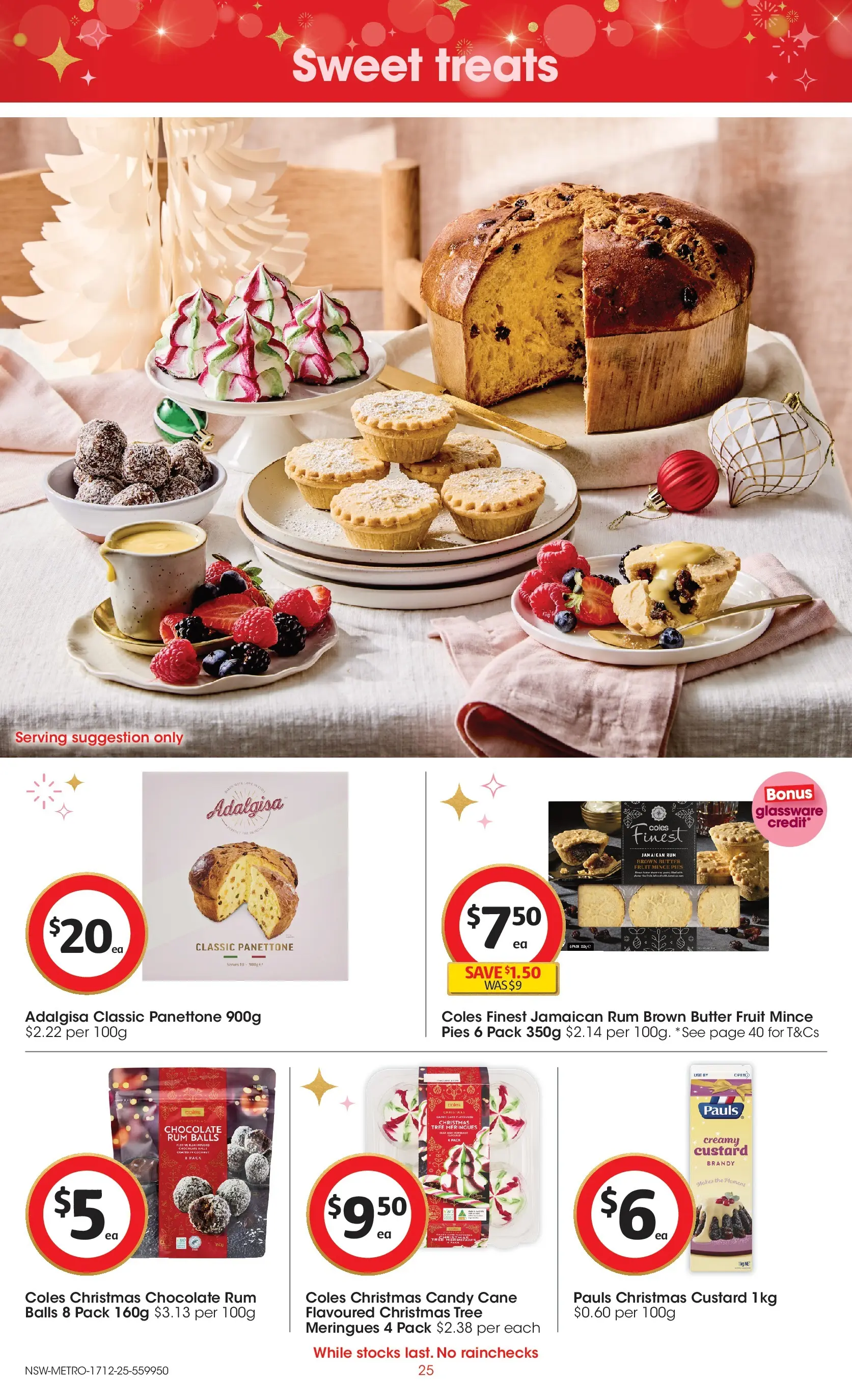 ﻿Coles catalogue valid from 17/12/2025 > Online Australia | Page: 25 | Products: Butter, Glassware, Rum, Pies