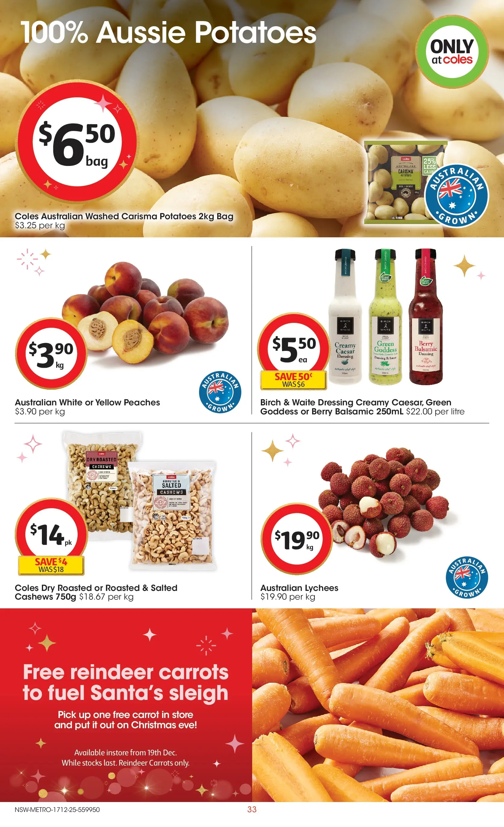 ﻿Coles catalogue valid from 17/12/2025 > Online Australia | Page: 33 | Products: Carrots, Potatoes, Bag